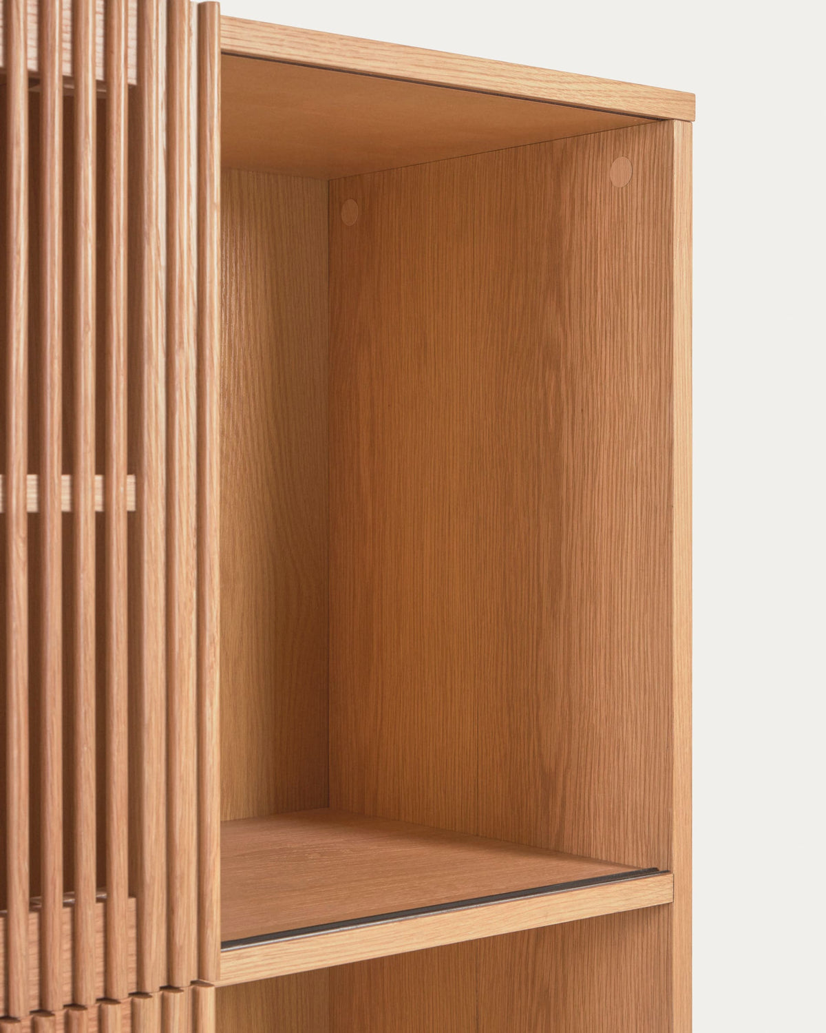Étagère Japandi en bois de frêne et placage de chêne 84,5 x 170 cm - Beyla