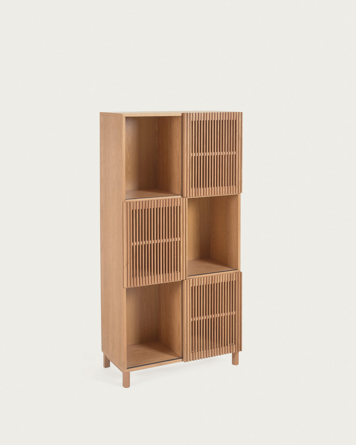 Étagère Japandi en bois de frêne et placage de chêne 84,5 x 170 cm - Beyla