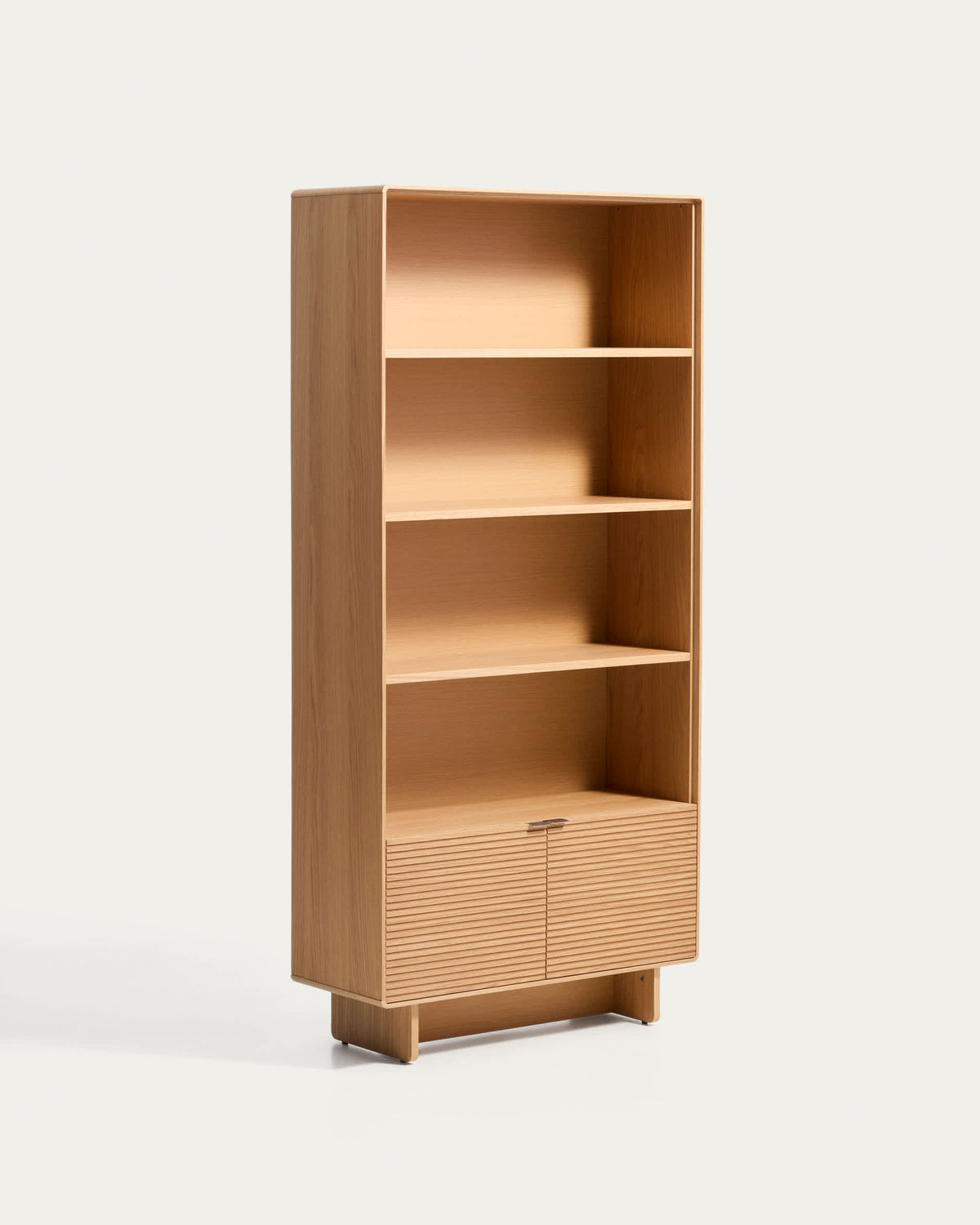 Étagère Japandi en placage de chêne finition naturelle 90 x 190 cm - Norlen