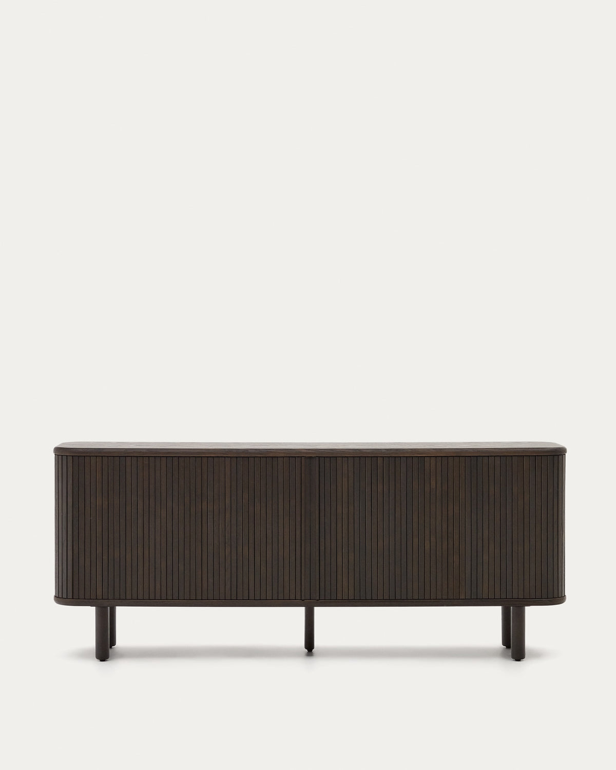 Buffet Japandi 2 portes en placage de frêne finition foncée 180 x 75 cm - Mailen