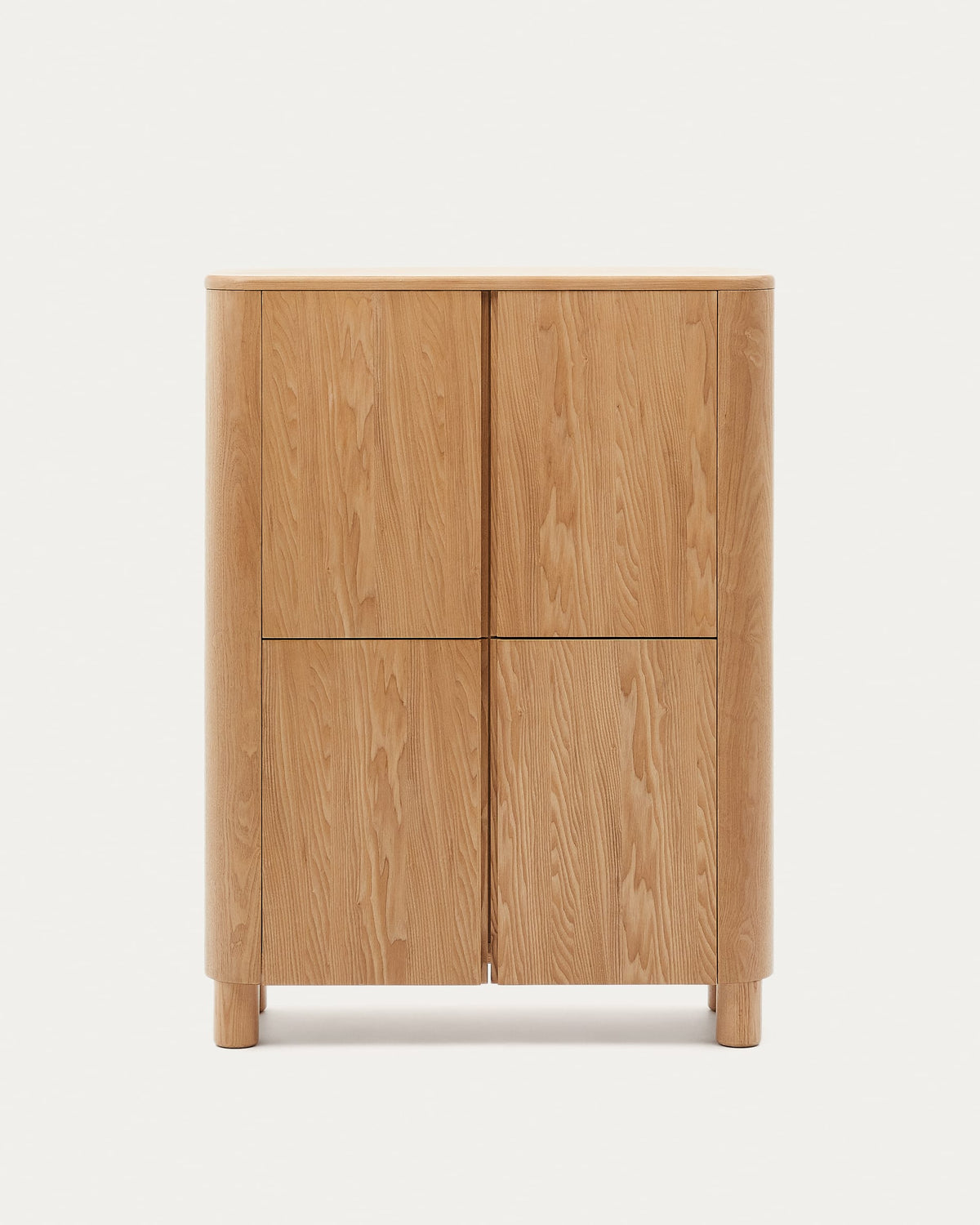 Buffet haut Japandi en contreplaqué de frêne 100 x 134 cm - Salaya
