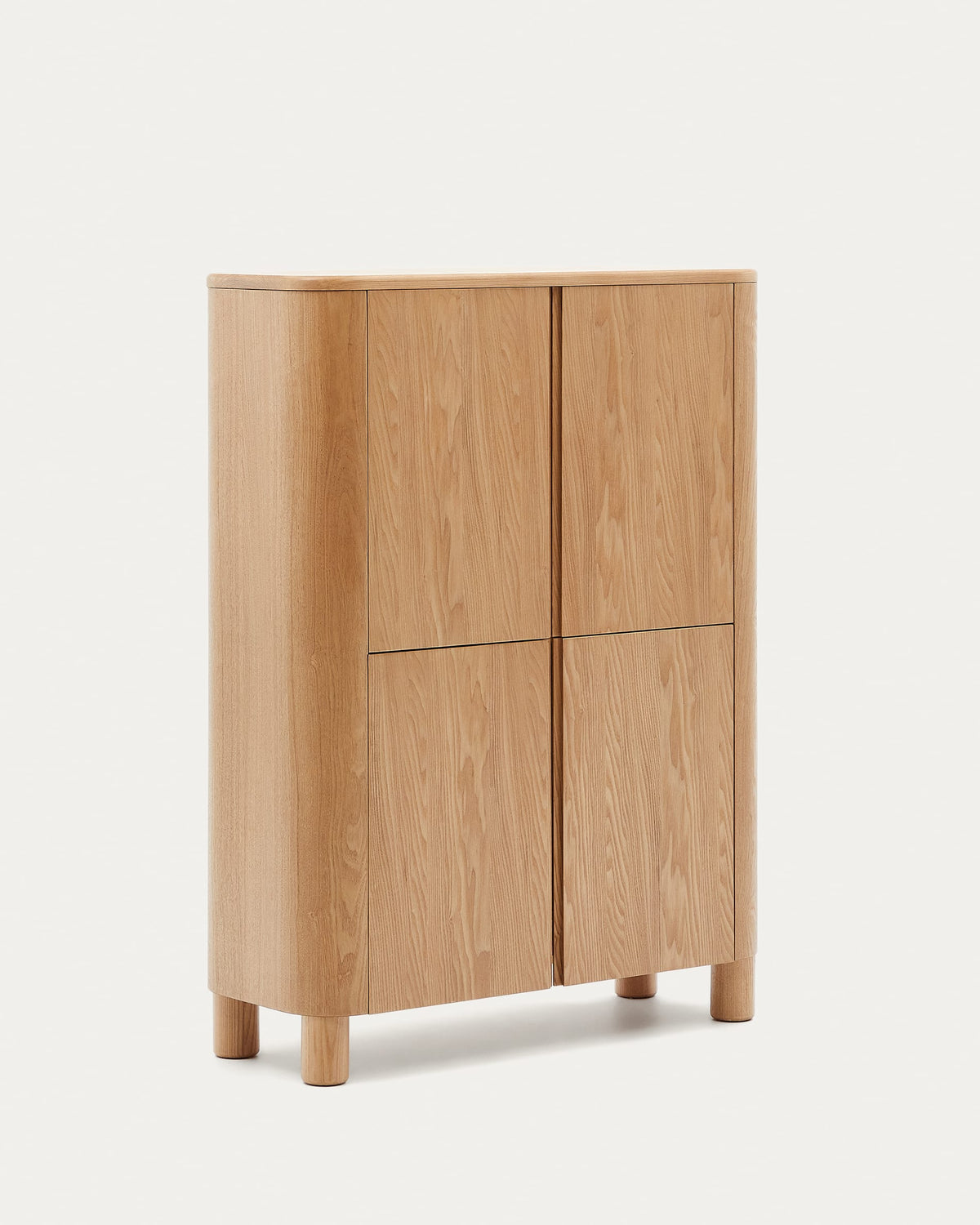Buffet haut Japandi en contreplaqué de frêne 100 x 134 cm - Salaya