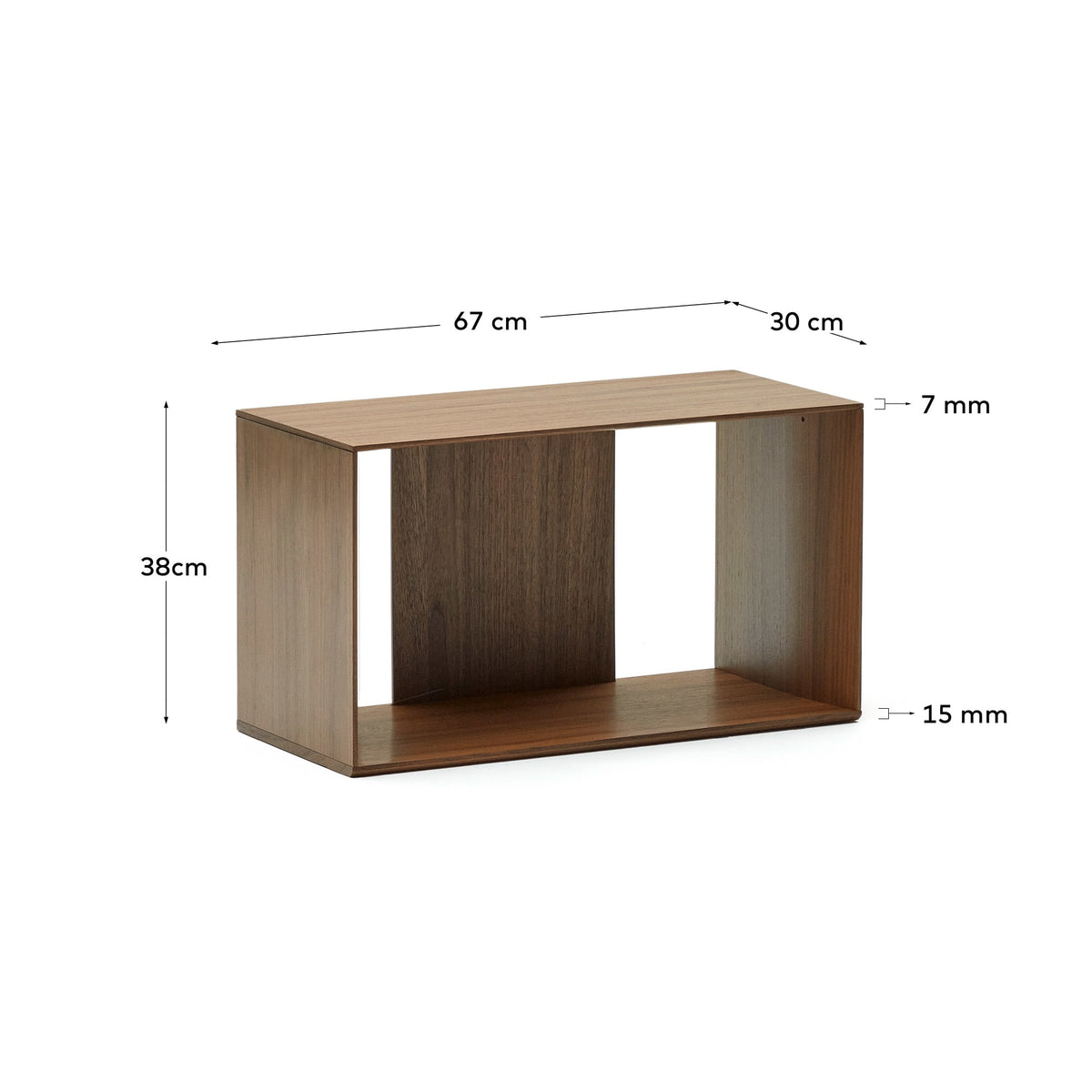 Lot Japandi de 4 étagères modulables en placage de noyer 168 x 76 cm - Litto