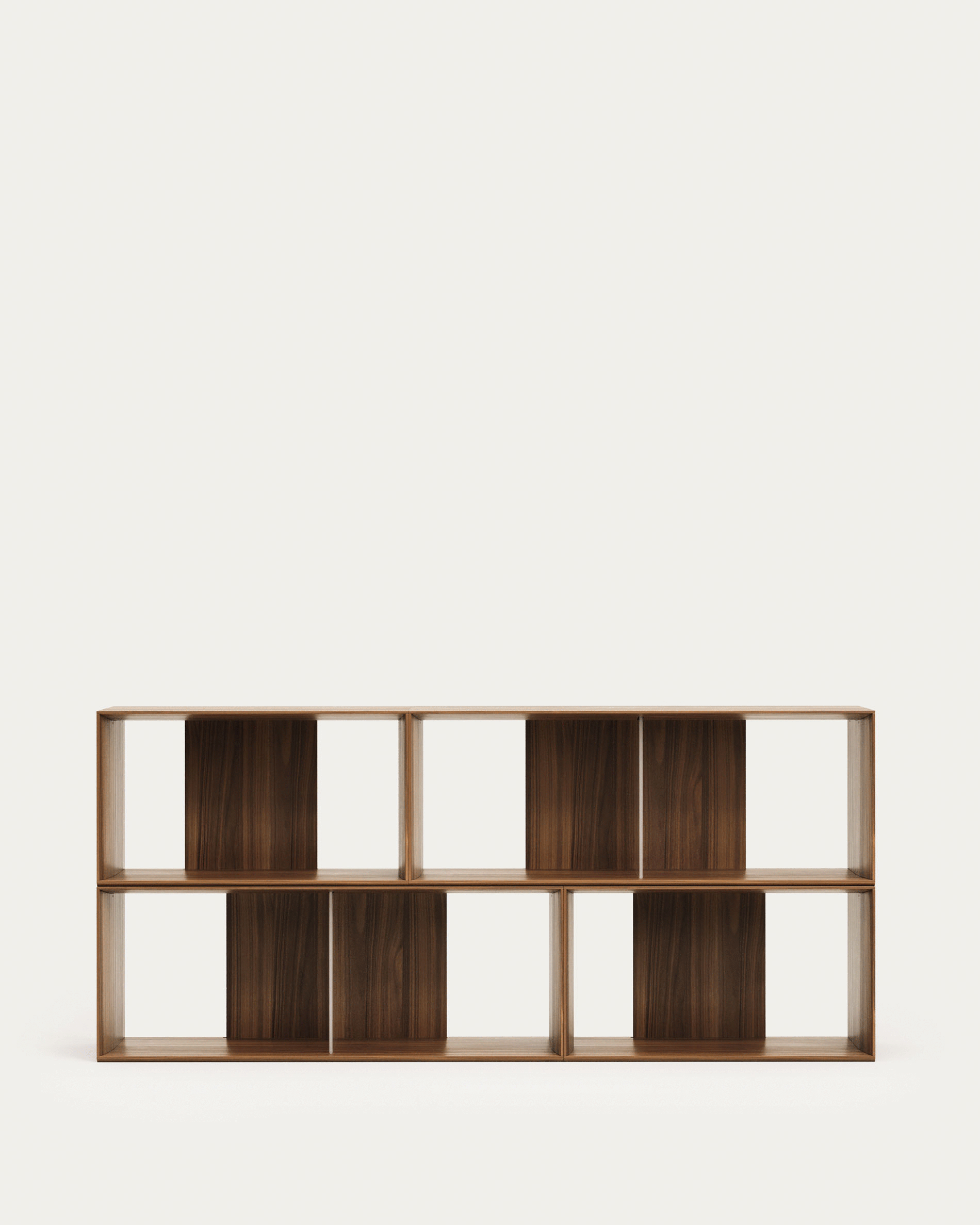 Lot Japandi de 4 étagères modulables en placage de noyer 168 x 76 cm - Litto