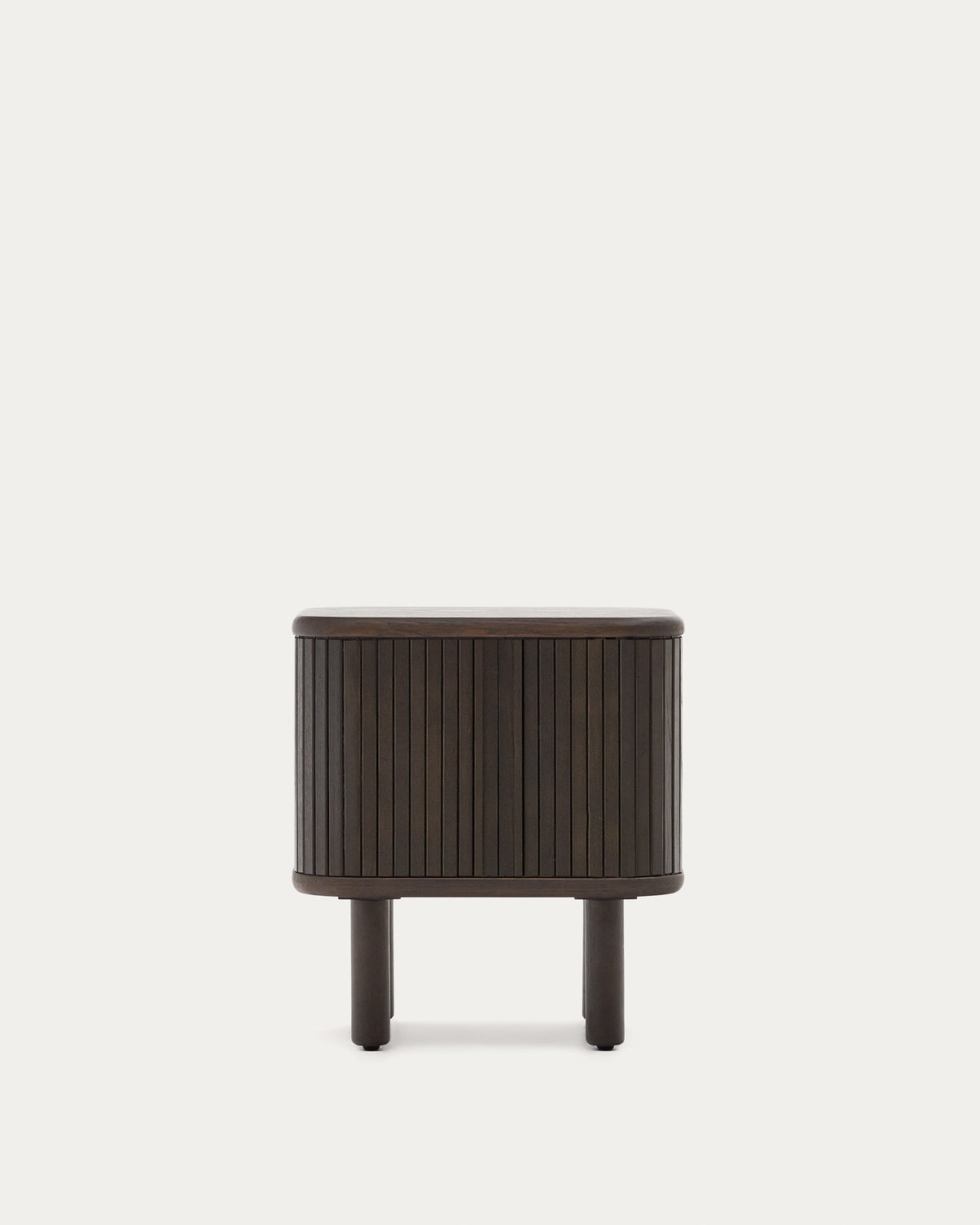 Table de chevet Japandi en placage de frêne finition foncée 50 x 55 cm - Mailen