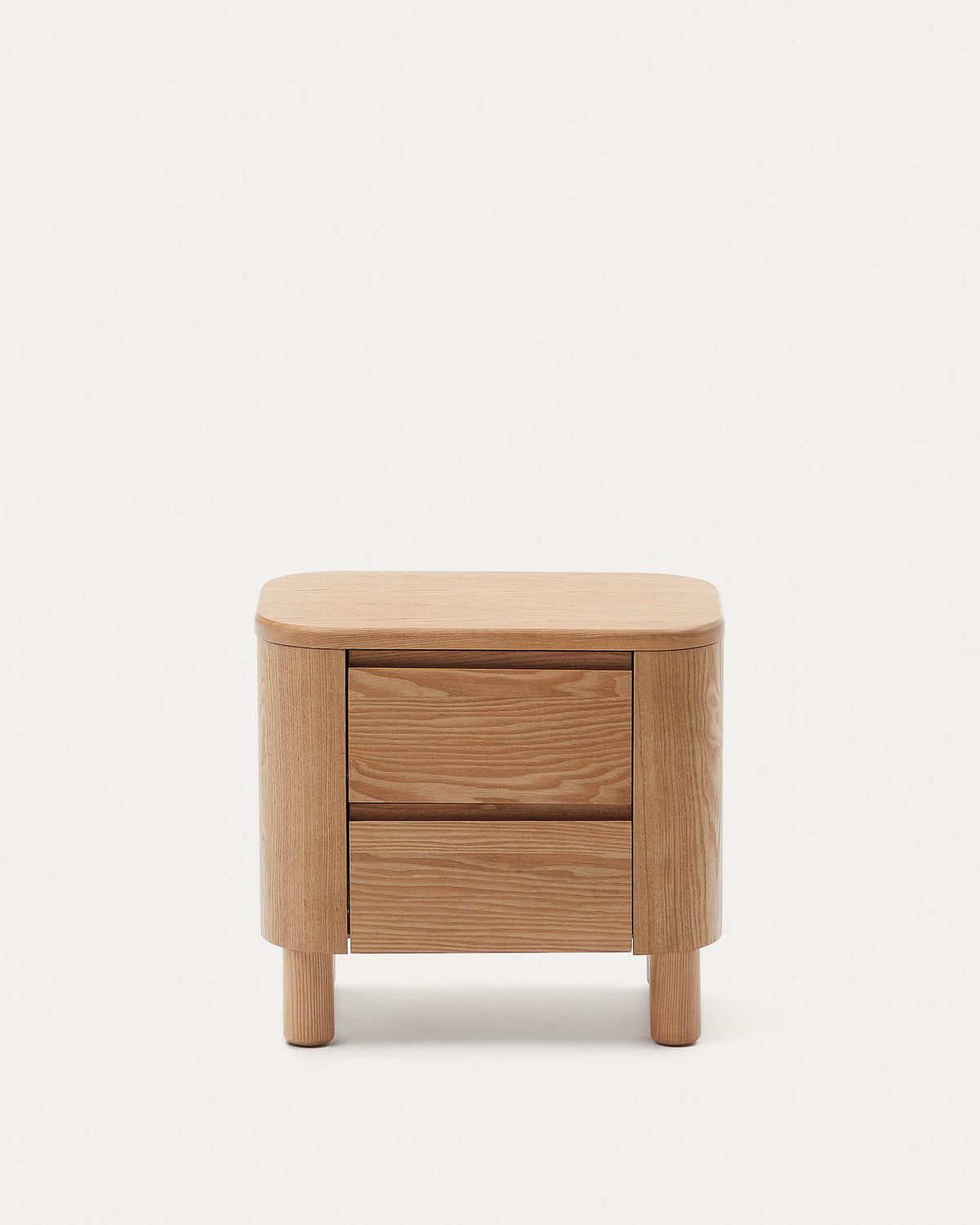 Table de nuit Japandi en contreplaqué de frêne 55 x 50 cm - Salaya