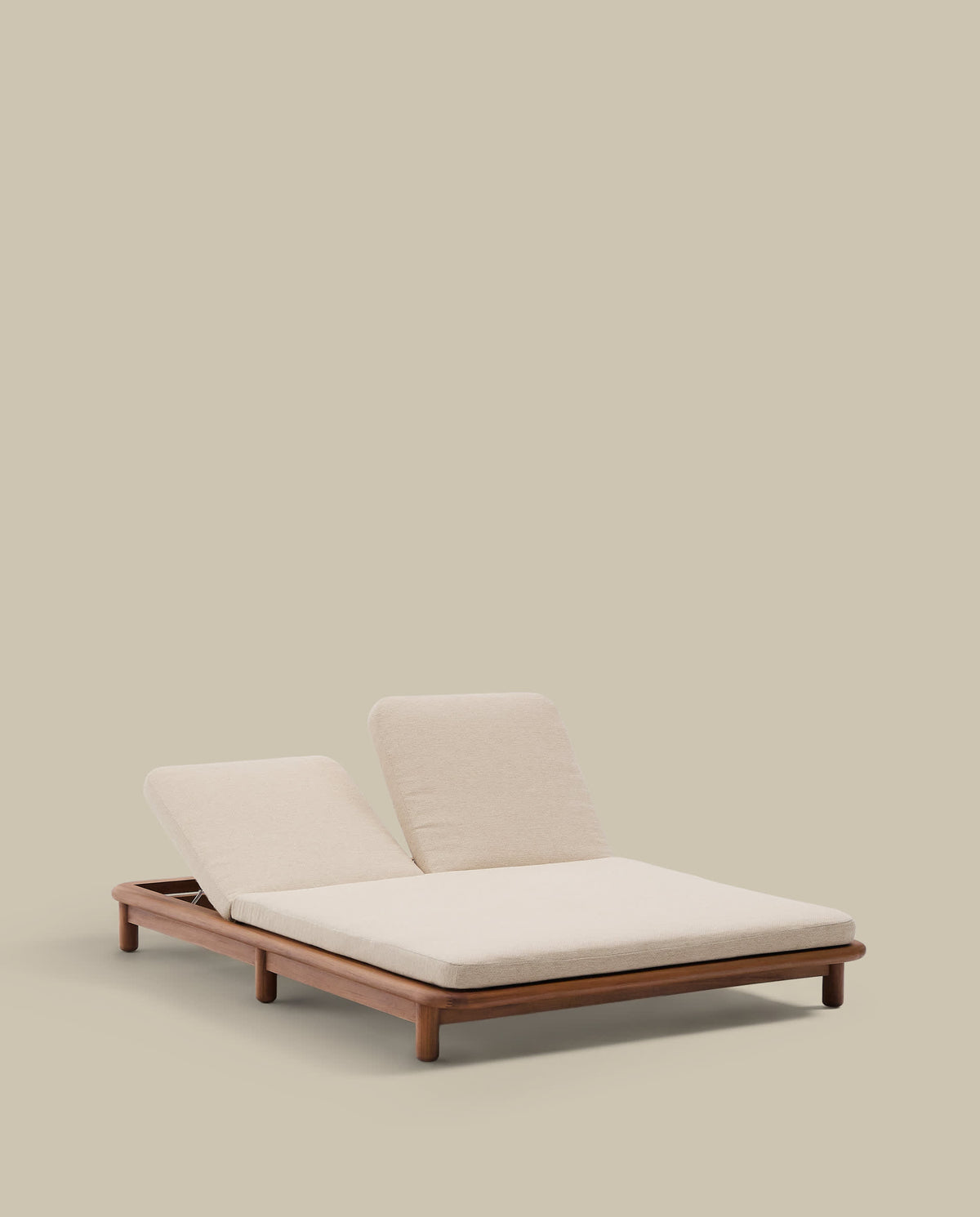 Bain de soleil double Japandi en bois de teck - Turqueta