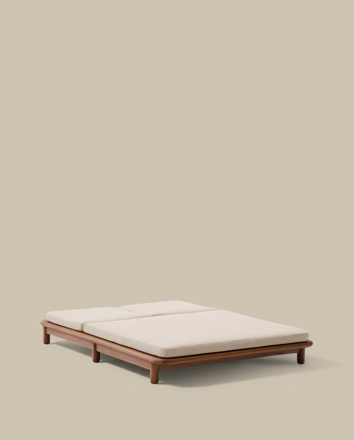 Bain de soleil double Japandi en bois de teck - Turqueta