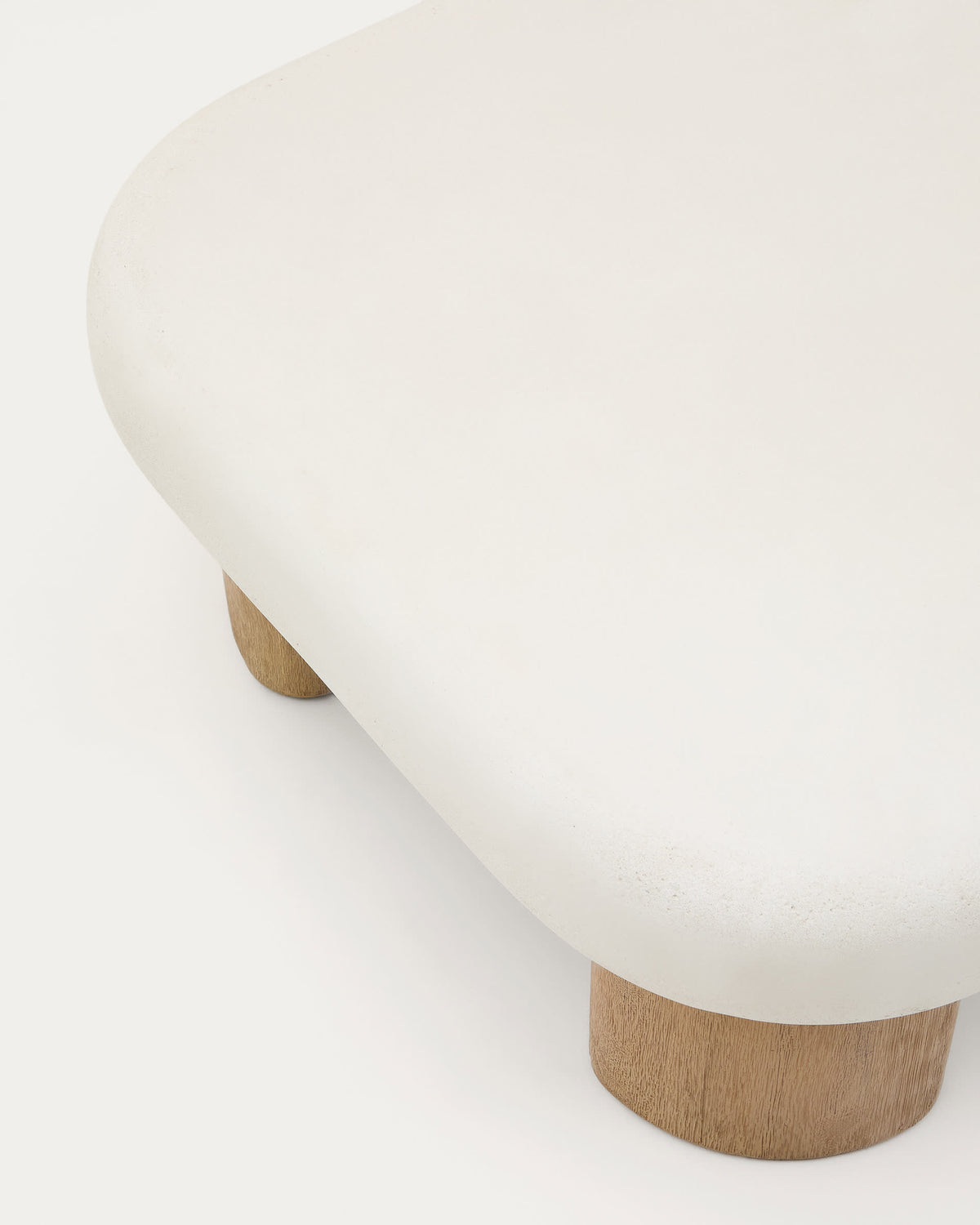 Table basse Japandi en ciment et bois d'acacia 140 x 70 cm - Labra