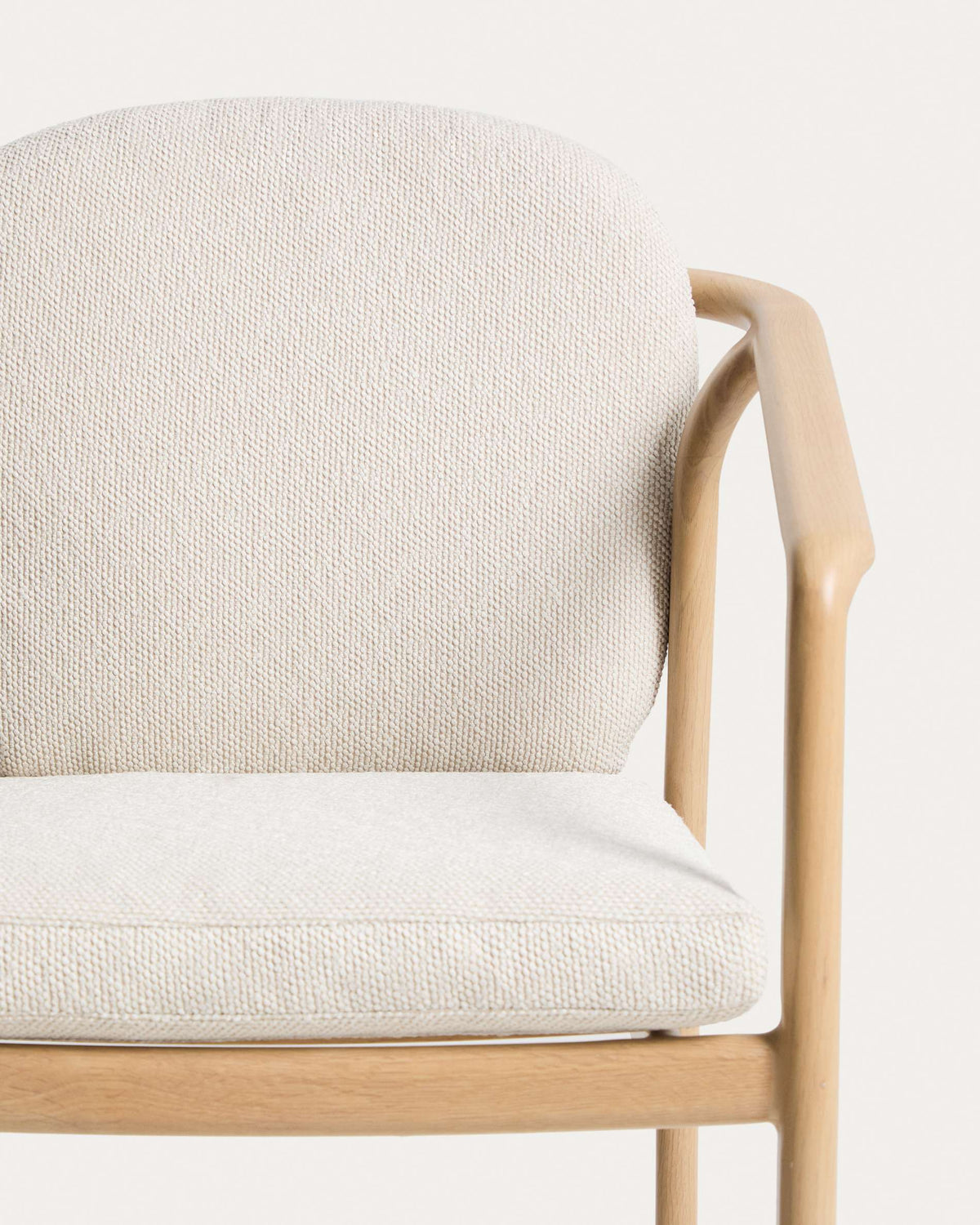 Chaise empilable d'extérieur Japandi en aluminium finition effet bois et corde écrue - Sirte