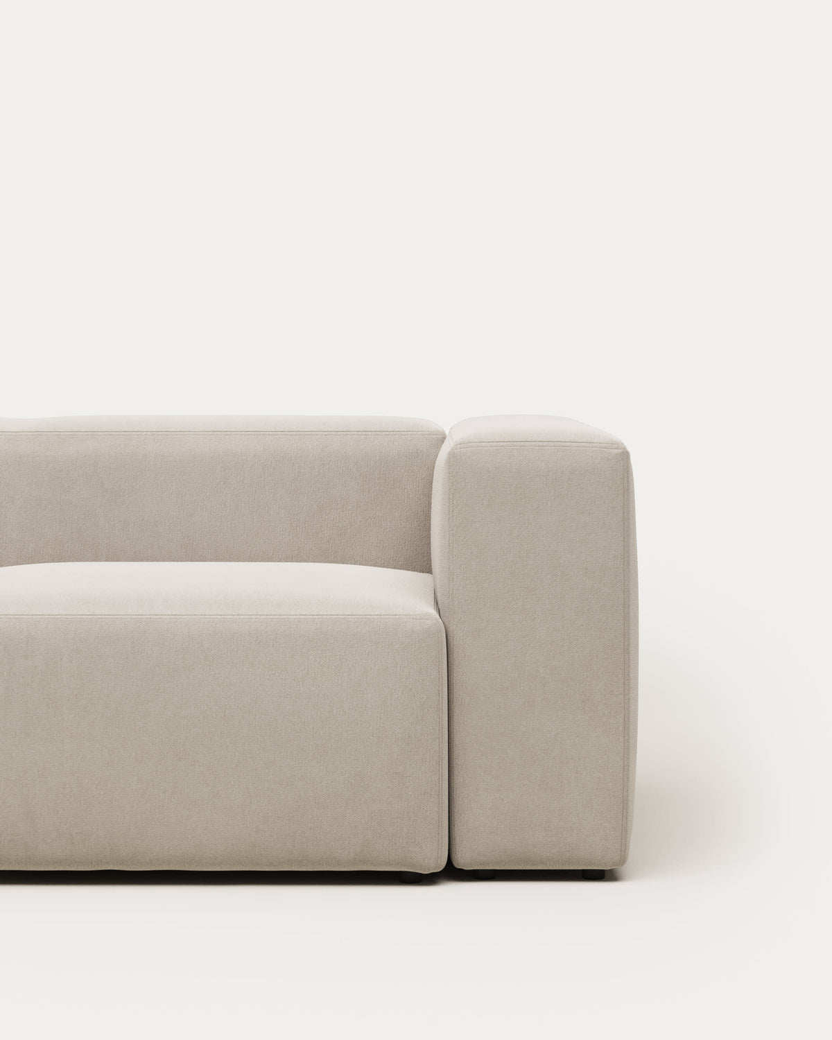 Canapé Japandi 3 places en chenille beige 240 cm - Blok