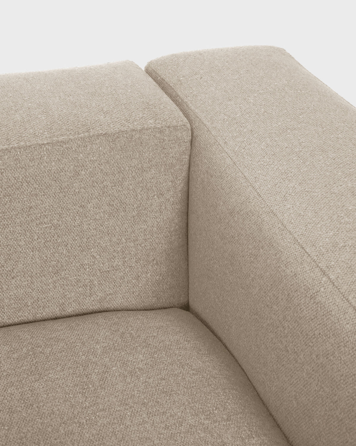 Canapé Japandi 3 places en chenille beige 240 cm - Blok