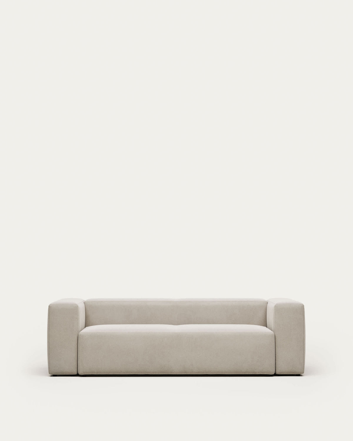 Canapé Japandi 3 places en chenille beige 240 cm - Blok