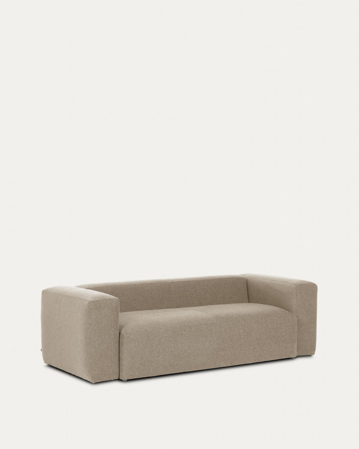 Canapé Japandi 3 places en chenille beige 240 cm - Blok