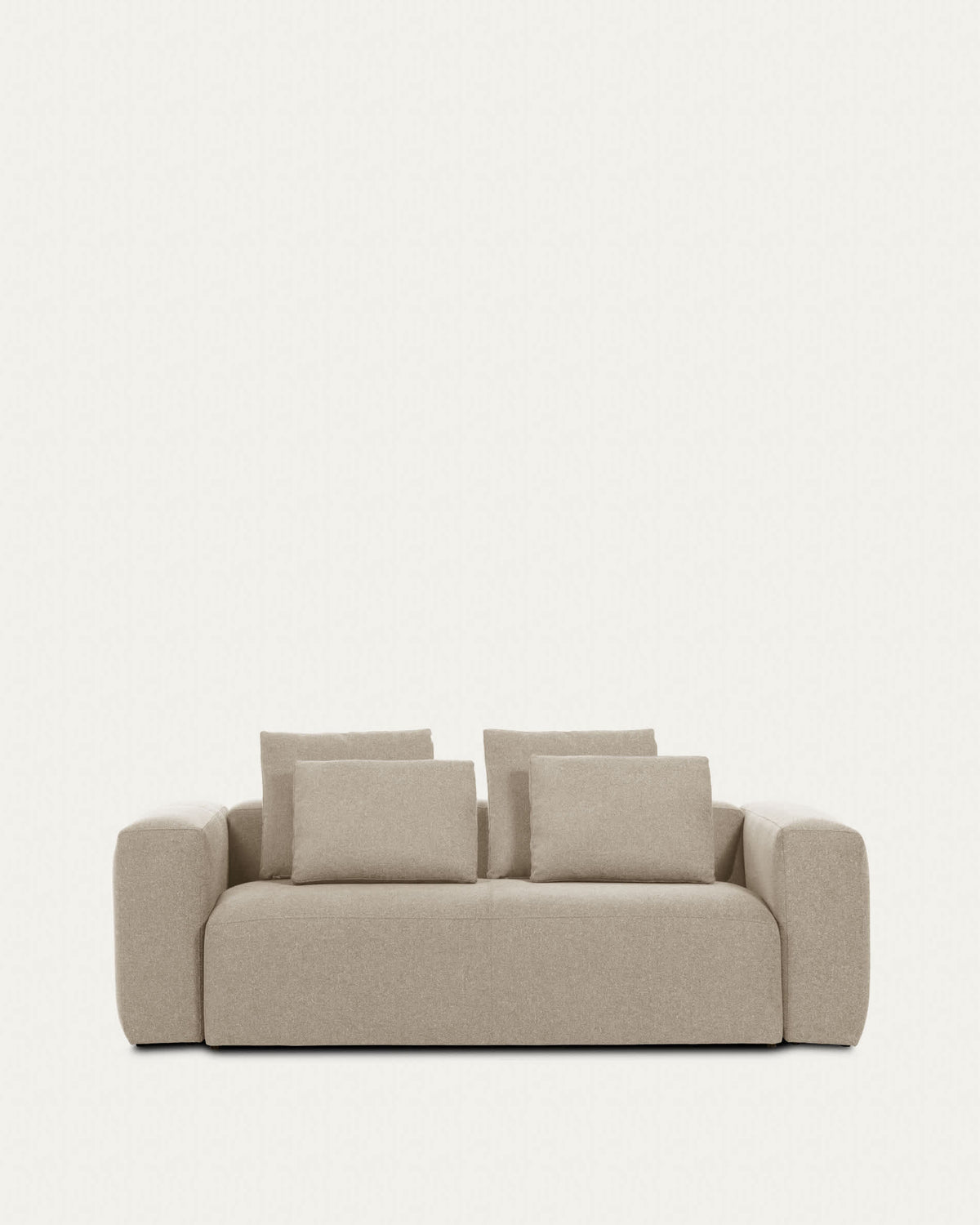 Canapé Japandi 3 places en chenille beige 240 cm - Blok