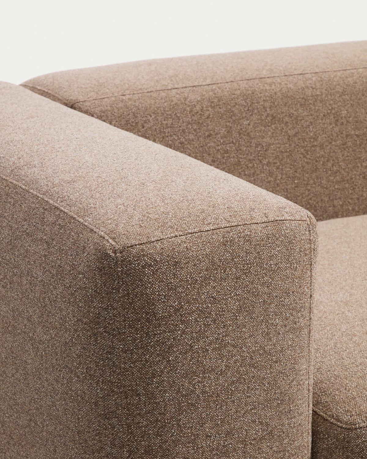 Canapé Japandi 3 places en chenille marron 240 cm - Blok