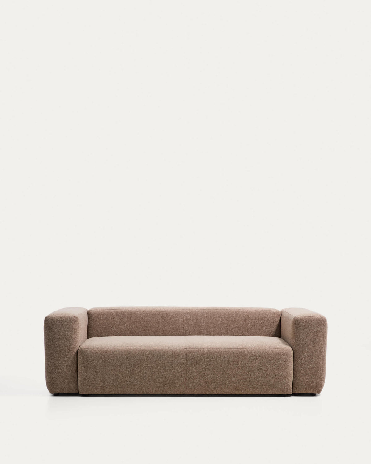 Canapé Japandi 3 places en chenille marron 240 cm - Blok