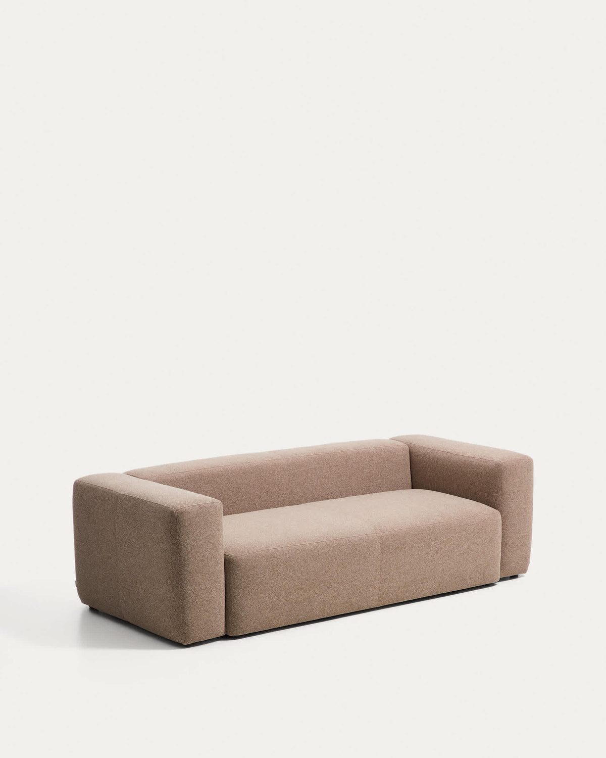 Canapé Japandi 3 places en chenille marron 240 cm - Blok