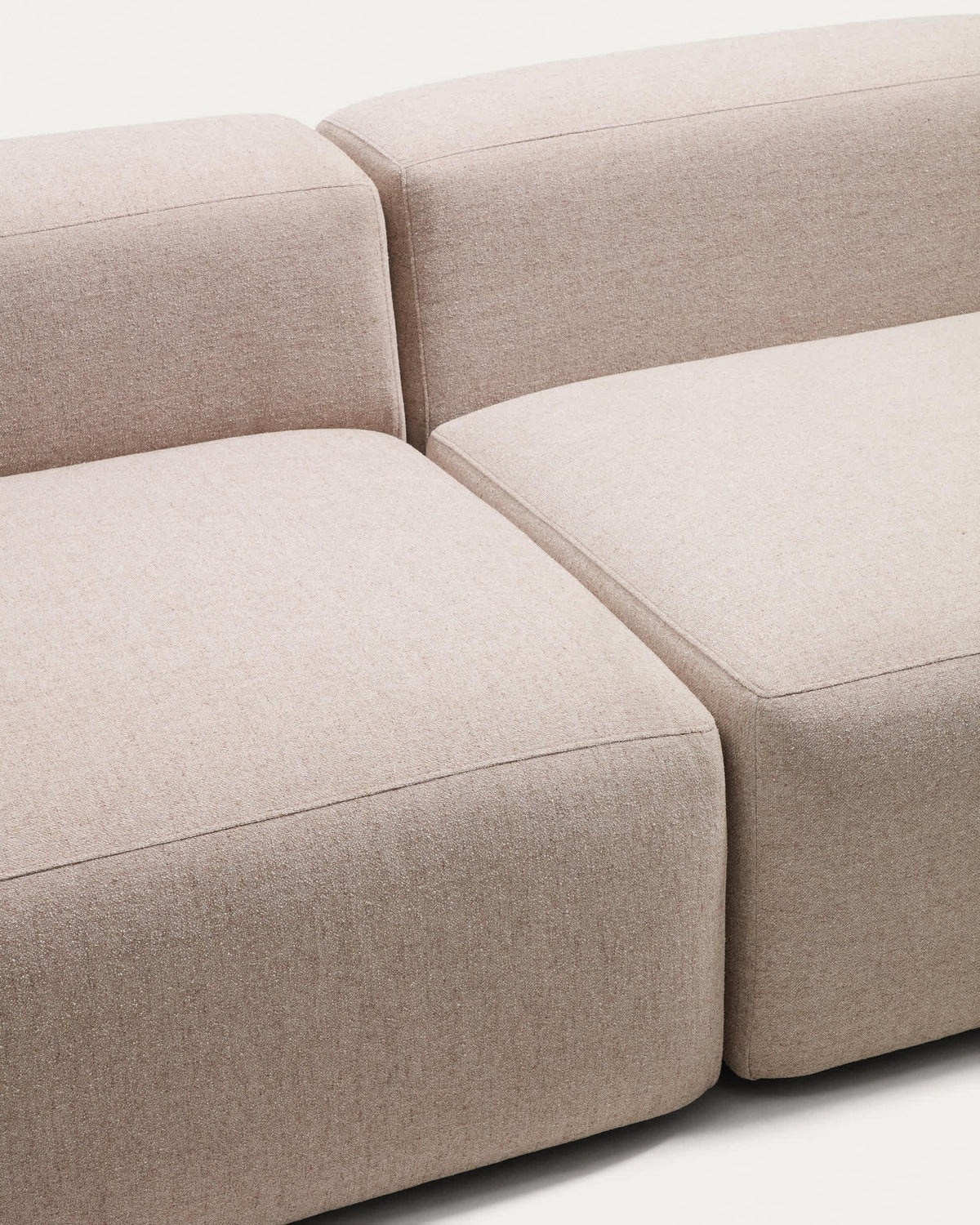 Canapé Japandi 4 places en chenille beige 380 cm - Blok