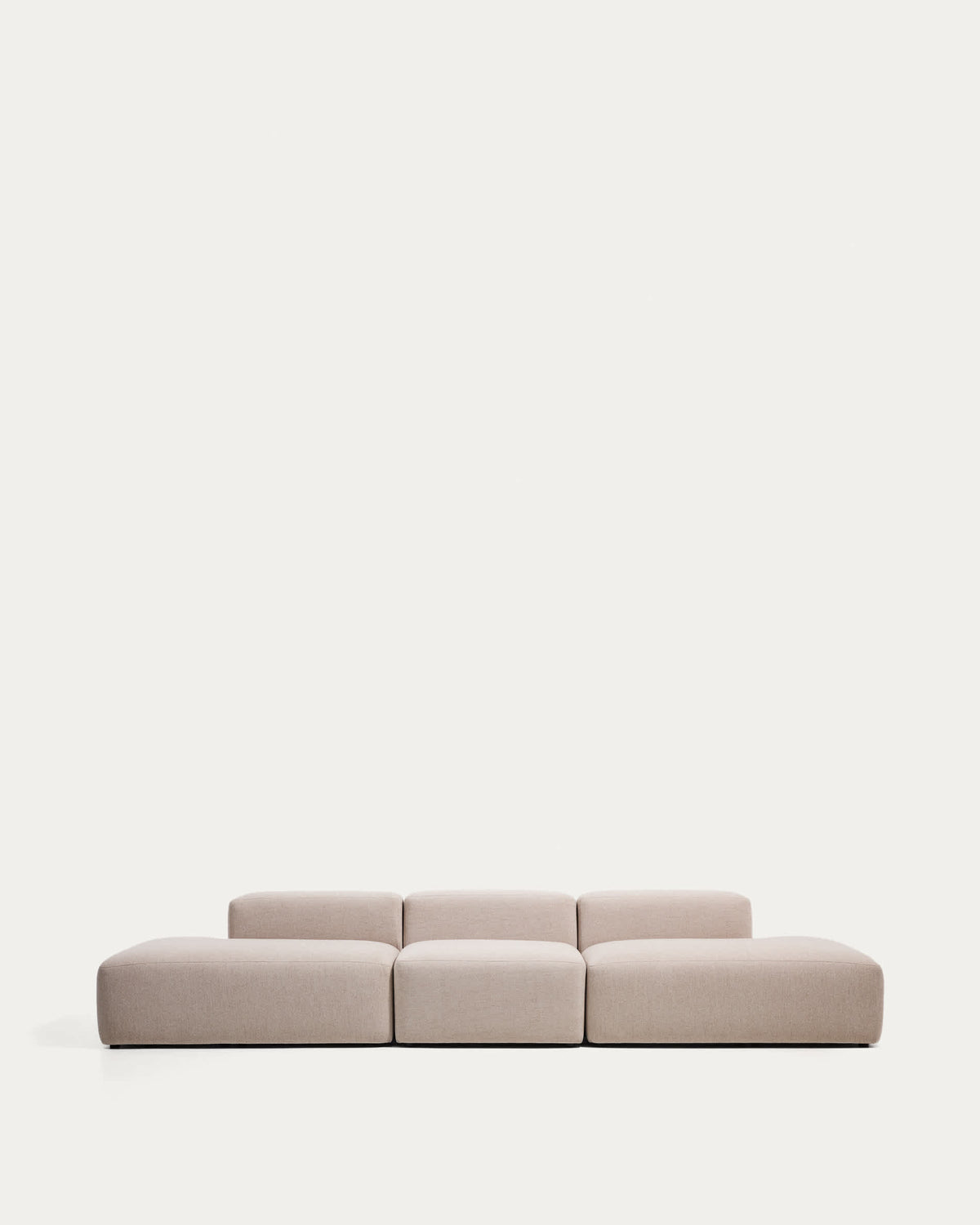 Canapé Japandi 4 places en chenille beige 380 cm - Blok