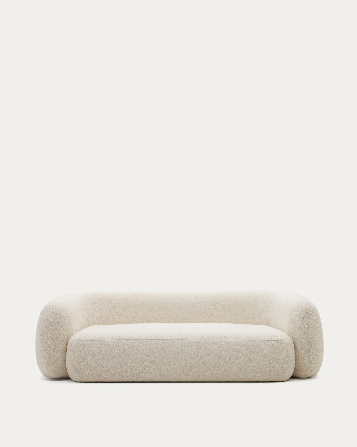 Canapé Japandi 3 places en bouclette couleur écrue 246 cm - Martina