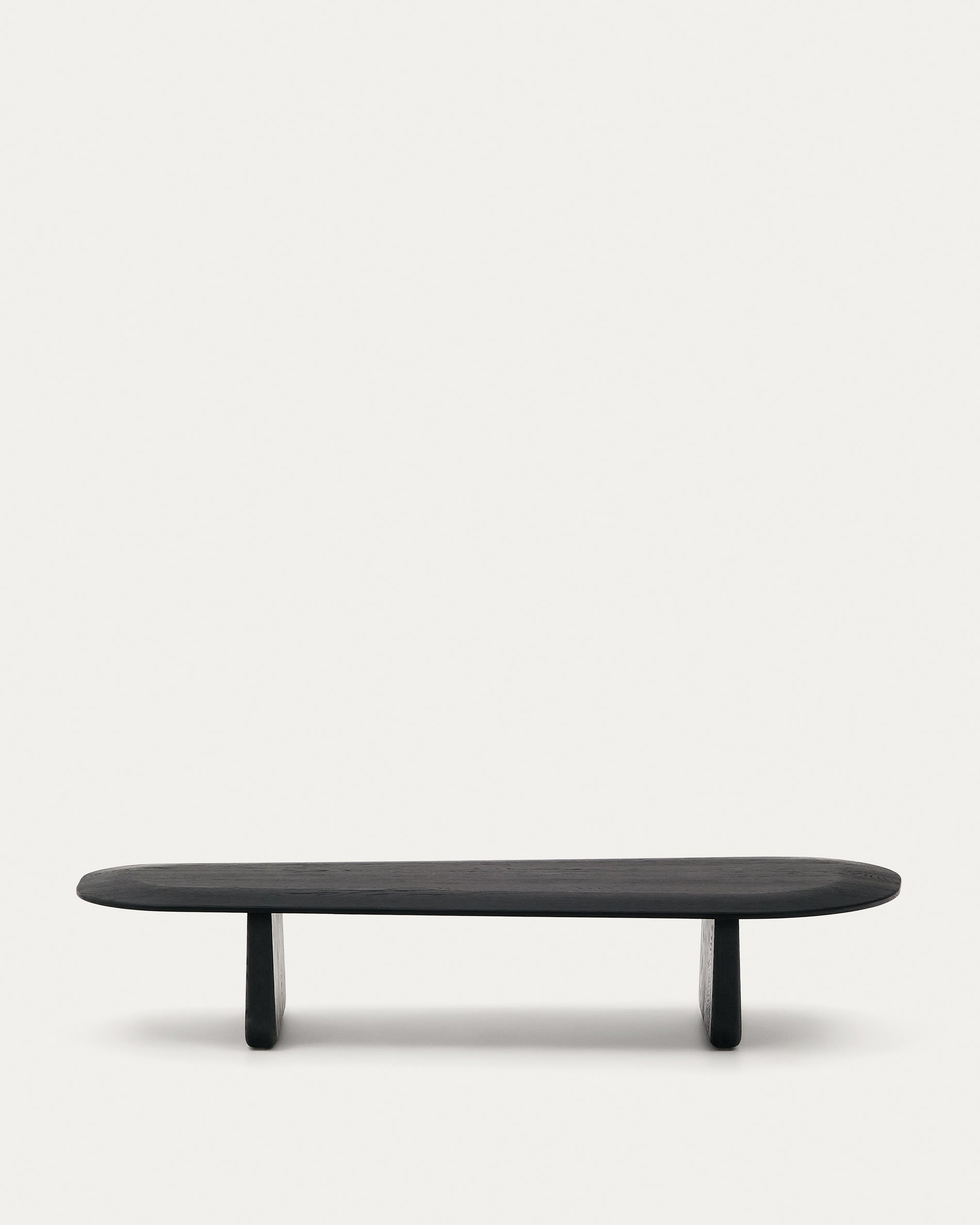 Table basse Japandi en bois de chêne finition noire 147 x 65 cm - Pirita