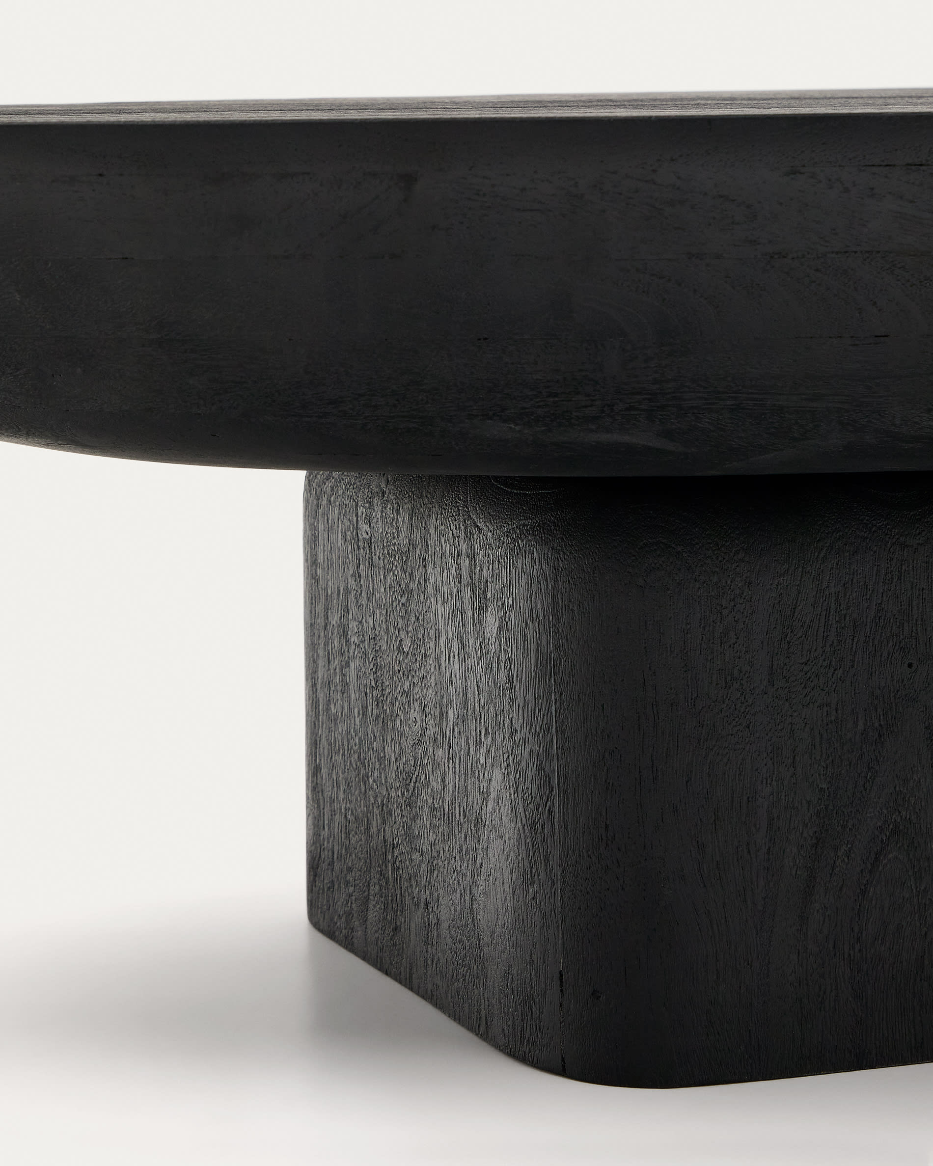 Table basse Japandi en bois d'acacia avec finition noire 140 x 70 cm - Ovak