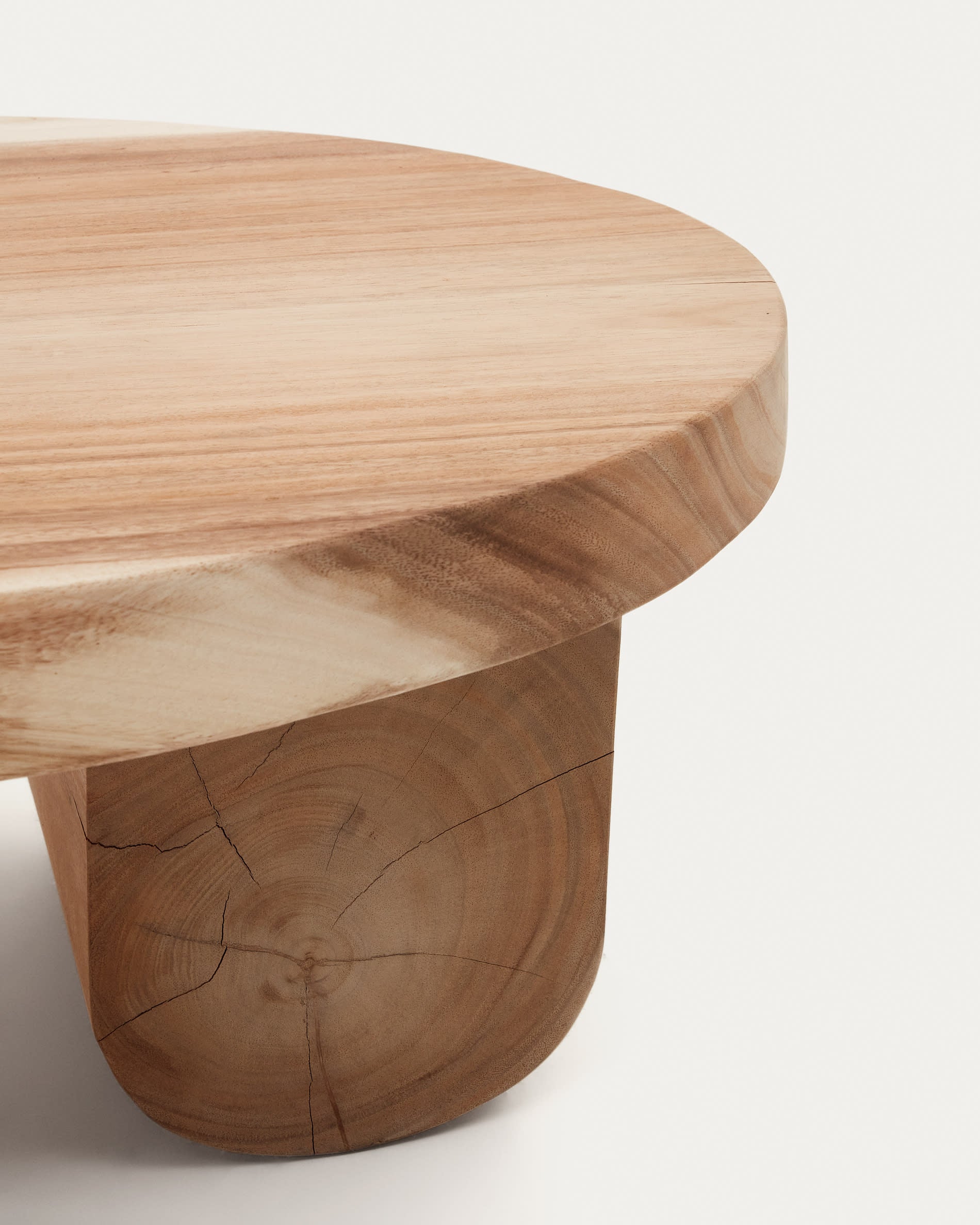 Table basse Japandi en bois de mungur Ø 90 x 60 cm - Mosi