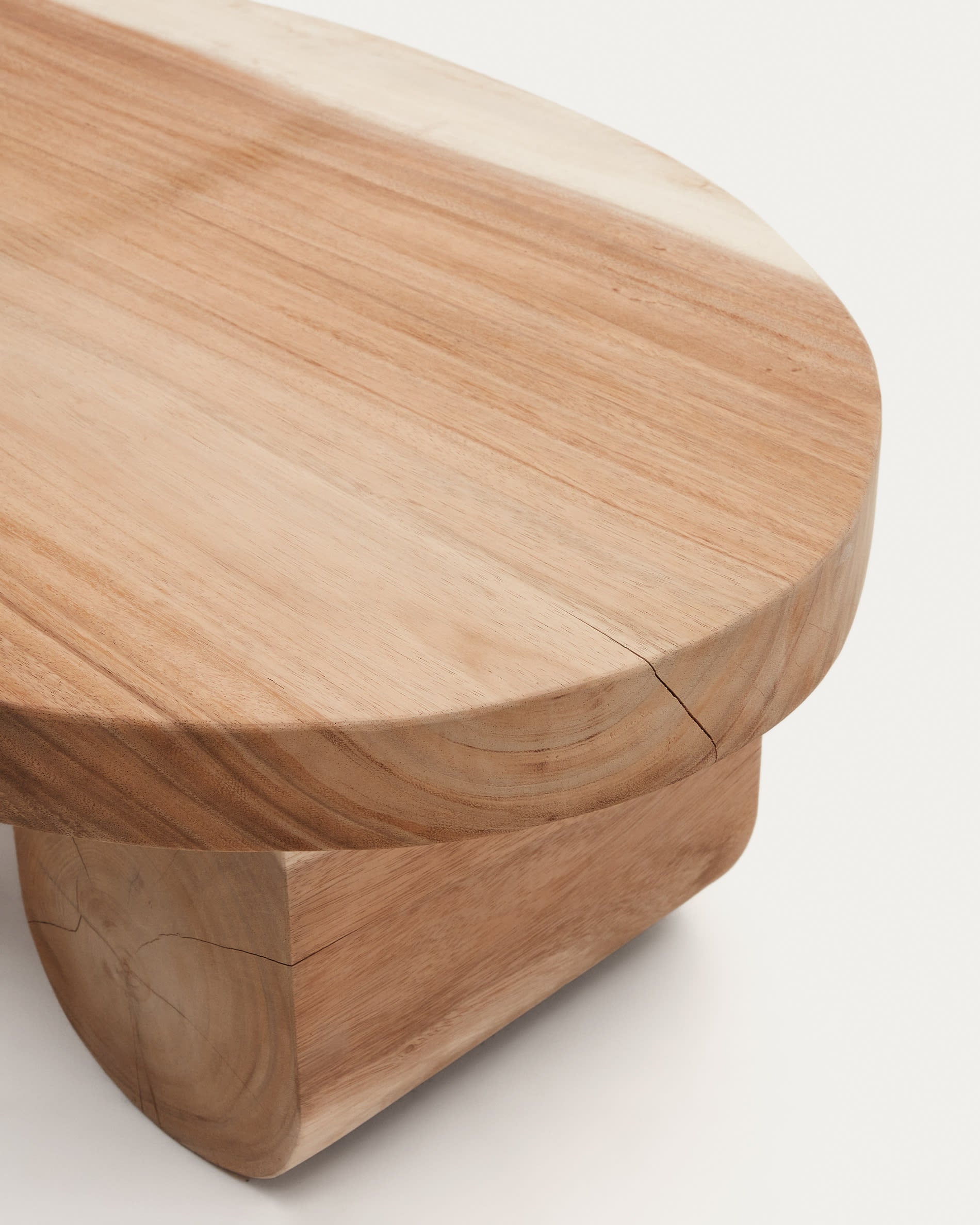 Table basse Japandi en bois de mungur Ø 90 x 60 cm - Mosi