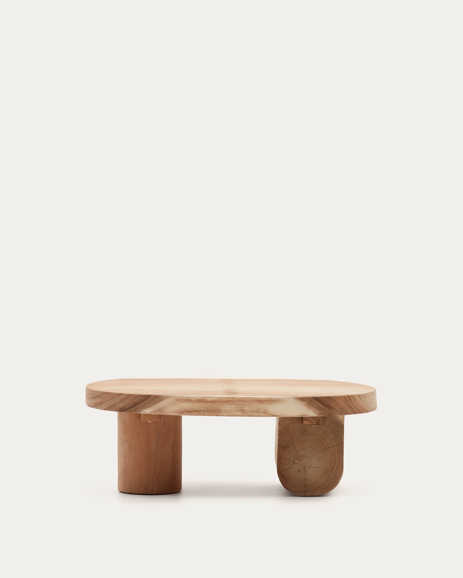 Table basse Japandi en bois de mungur Ø 90 x 60 cm - Mosi