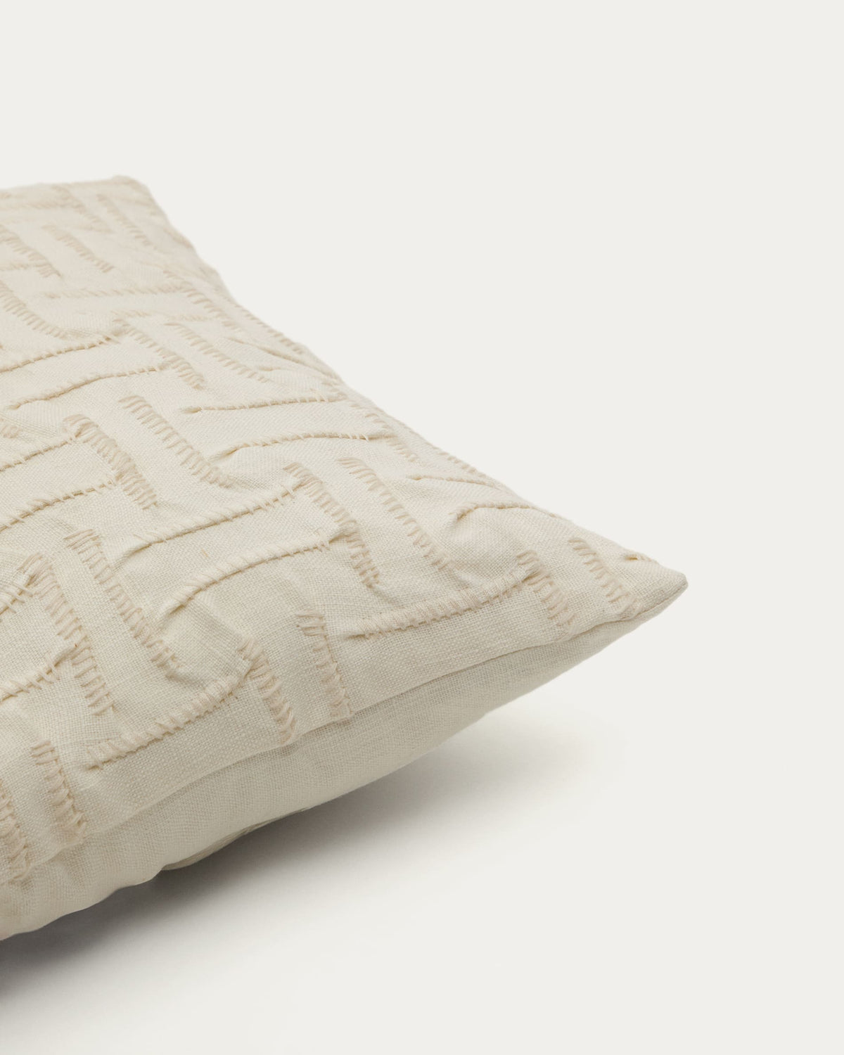 Housse de coussin Japandi en coton avec broderie beige 30 x 50 cm - Lir