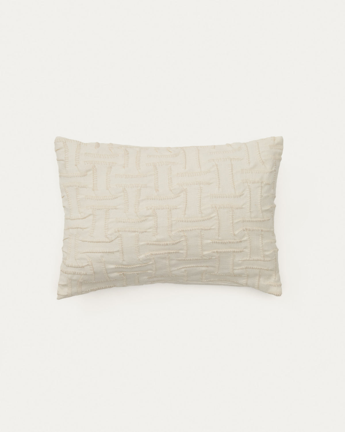 Housse de coussin Japandi en coton avec broderie beige 30 x 50 cm - Lir
