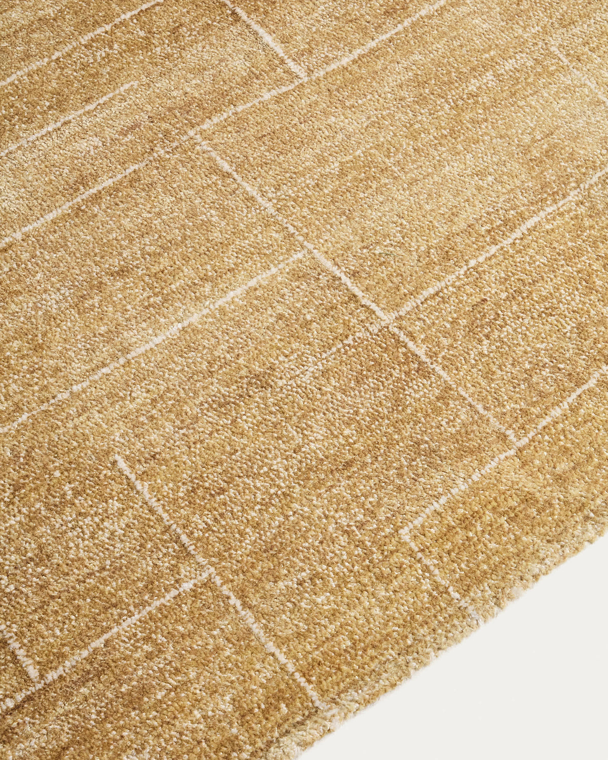 Tapis Japandi en laine et viscose moutarde 200 x 300 cm - Eloda