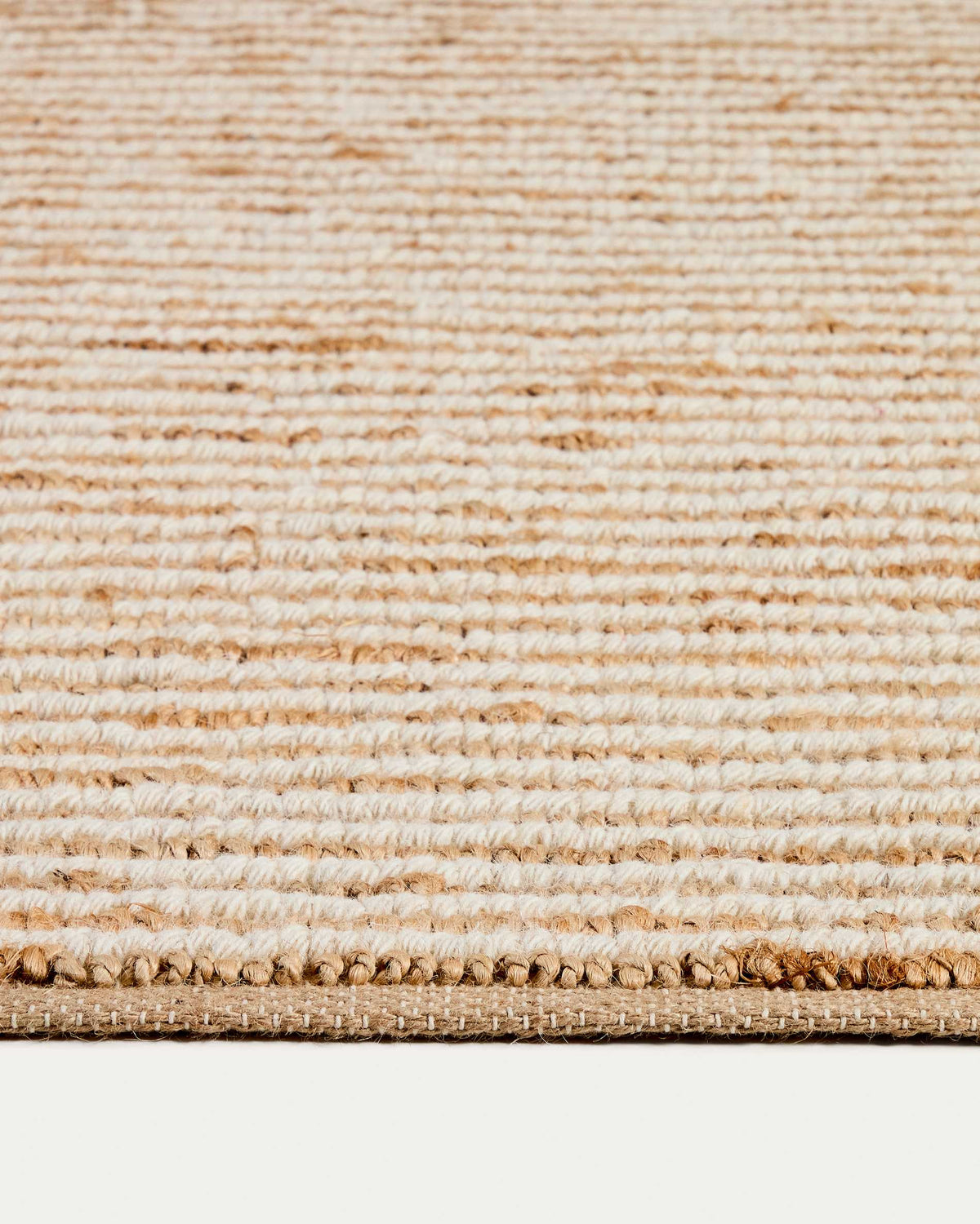 Tapis Japandi en jute et laine beige 200 x 300 cm - Derule
