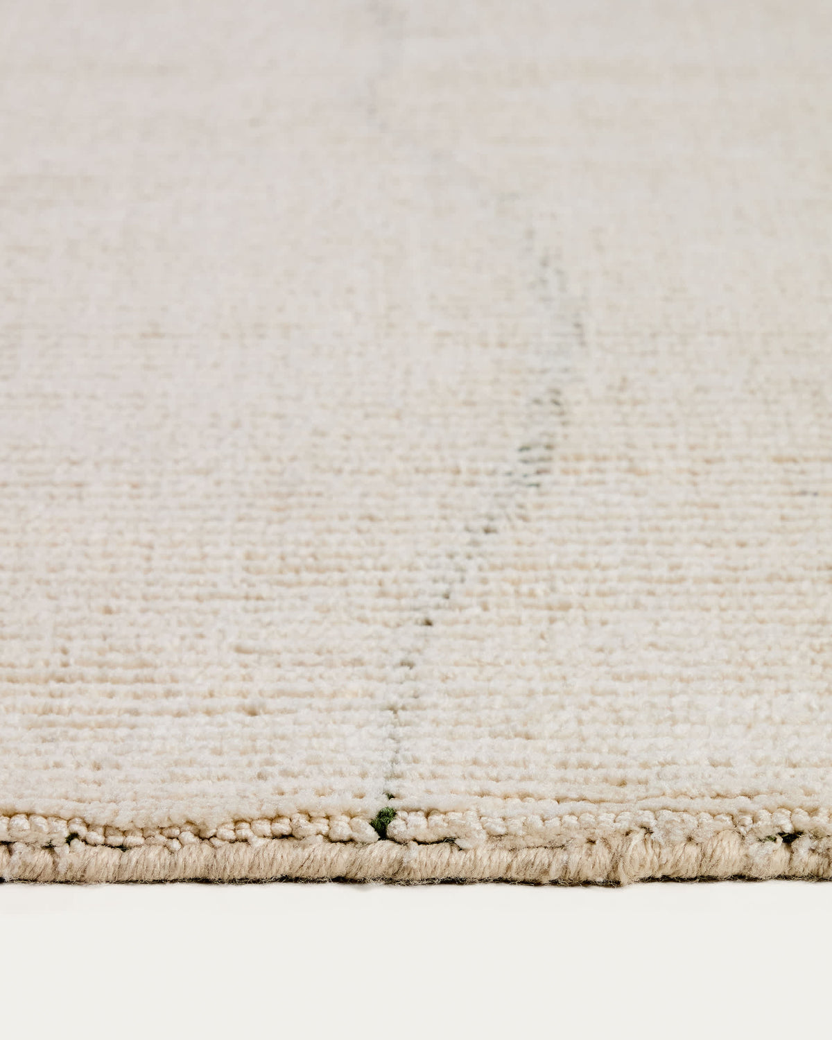Tapis Japandi en fibres synthétiques écru avec motif géométrique vert 160 x 230 cm - Lisdan