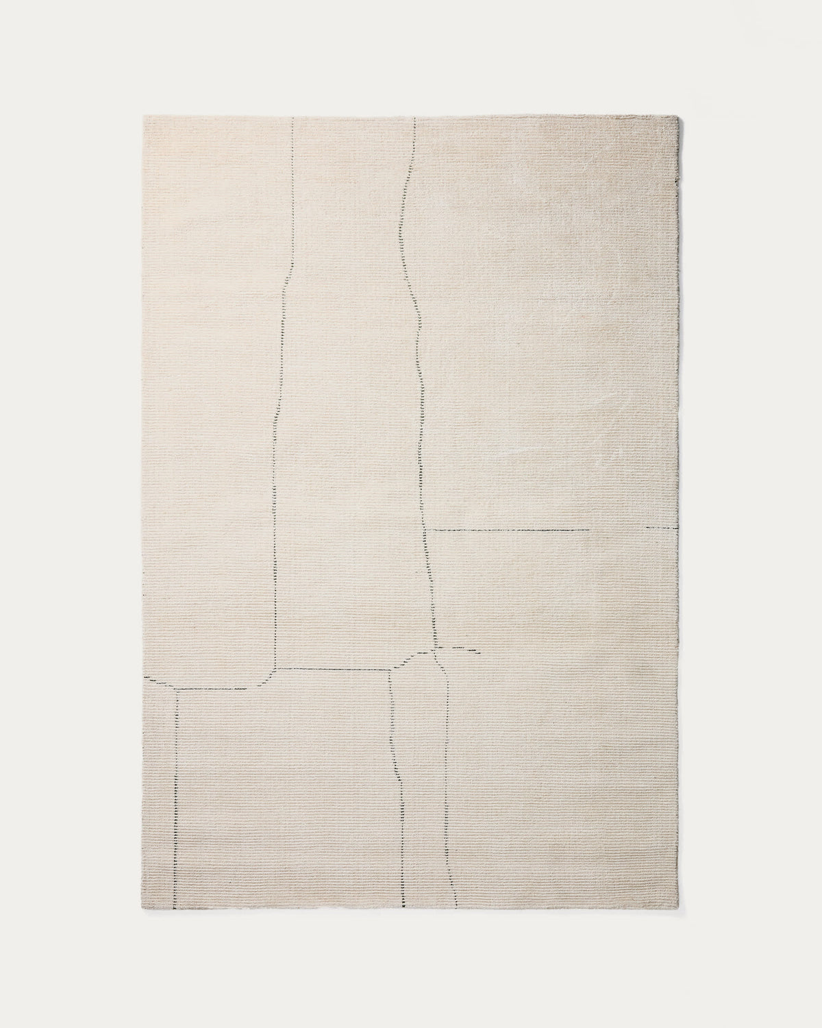 Tapis Japandi en fibres synthétiques écru avec motif géométrique vert 160 x 230 cm - Lisdan