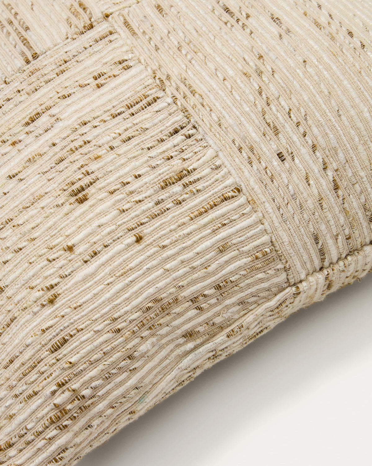 Housse de coussin Japandi jacquard à carreaux beige et vert 45 x 45 cm - Anuba