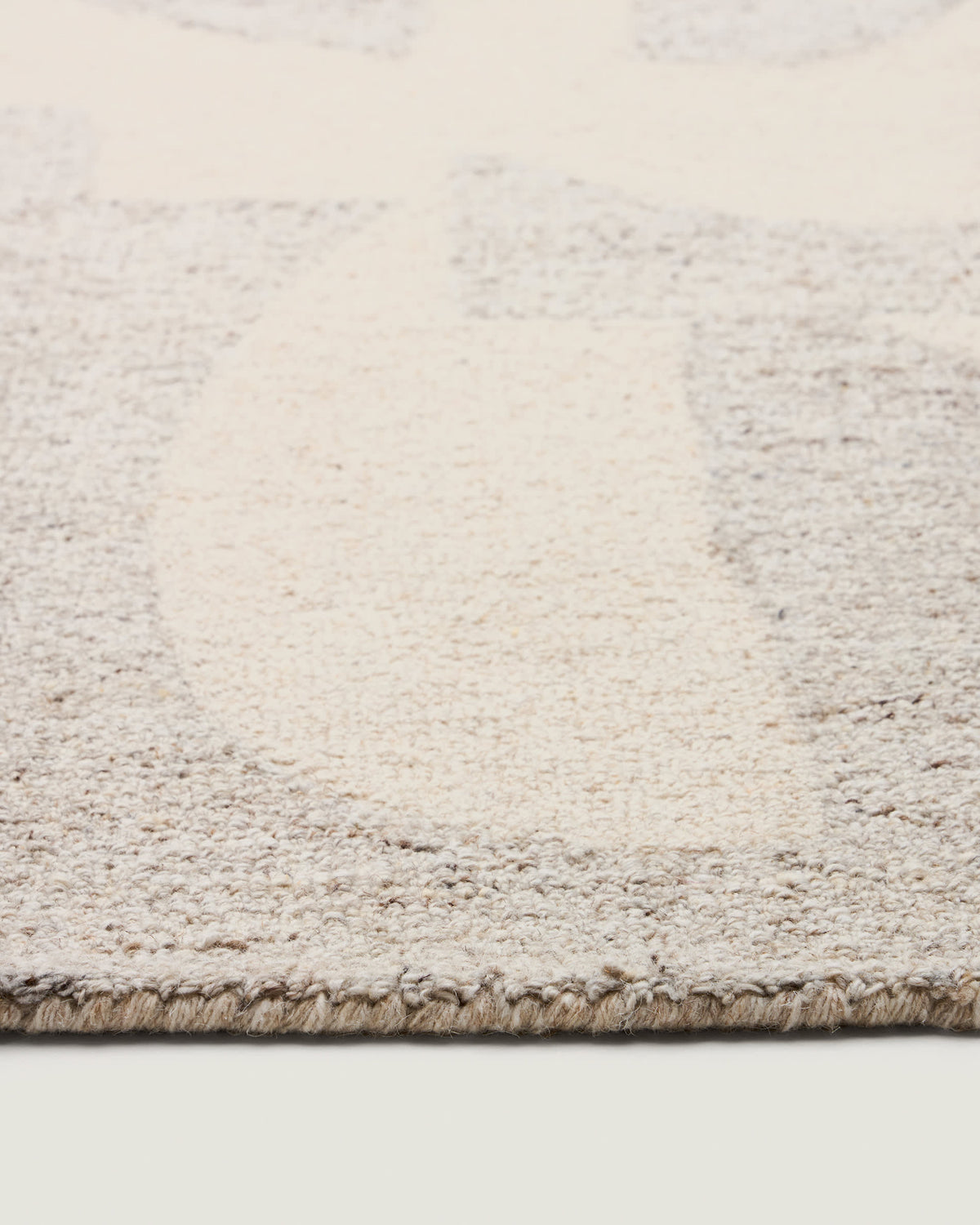 Tapis Japandi en laine mélangée à motif jacquard gris 300 x 200 cm - Norela