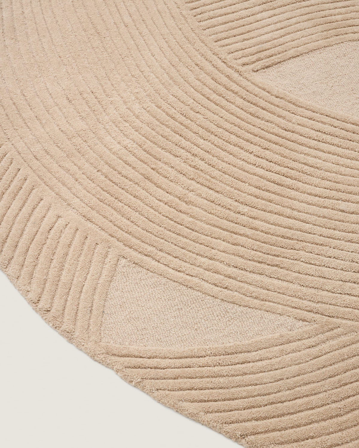 Tapis Japandi en laine beige 160 x 230 cm - Domm