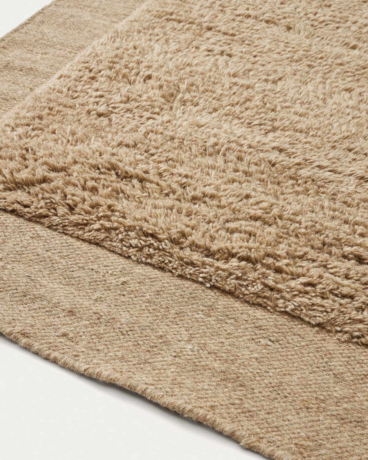Tapis Japandi en laine beige 300 x 200 cm - Marely