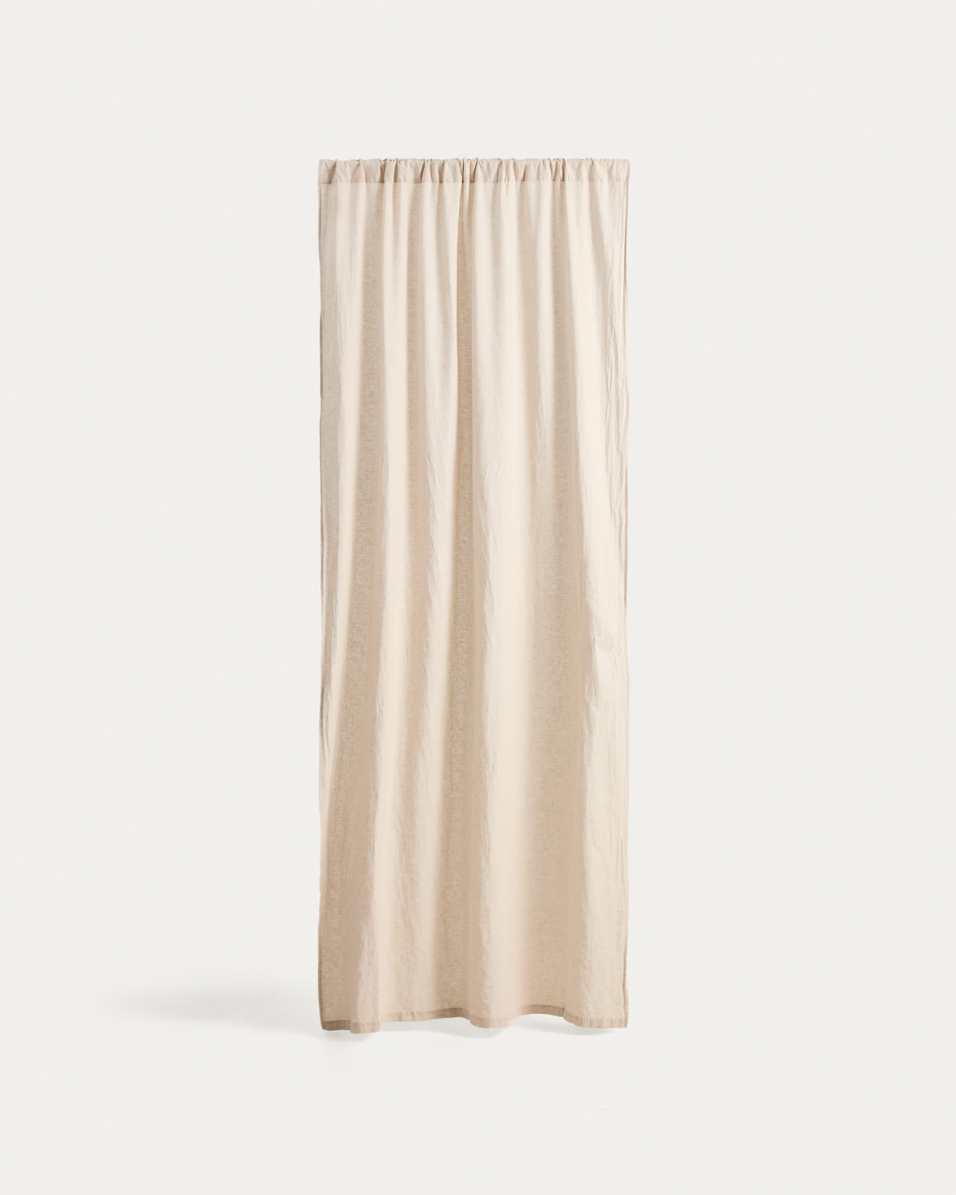 Rideau Japandi en mélange de lin couleur gris pierre 140 x 270 cm - Nolira