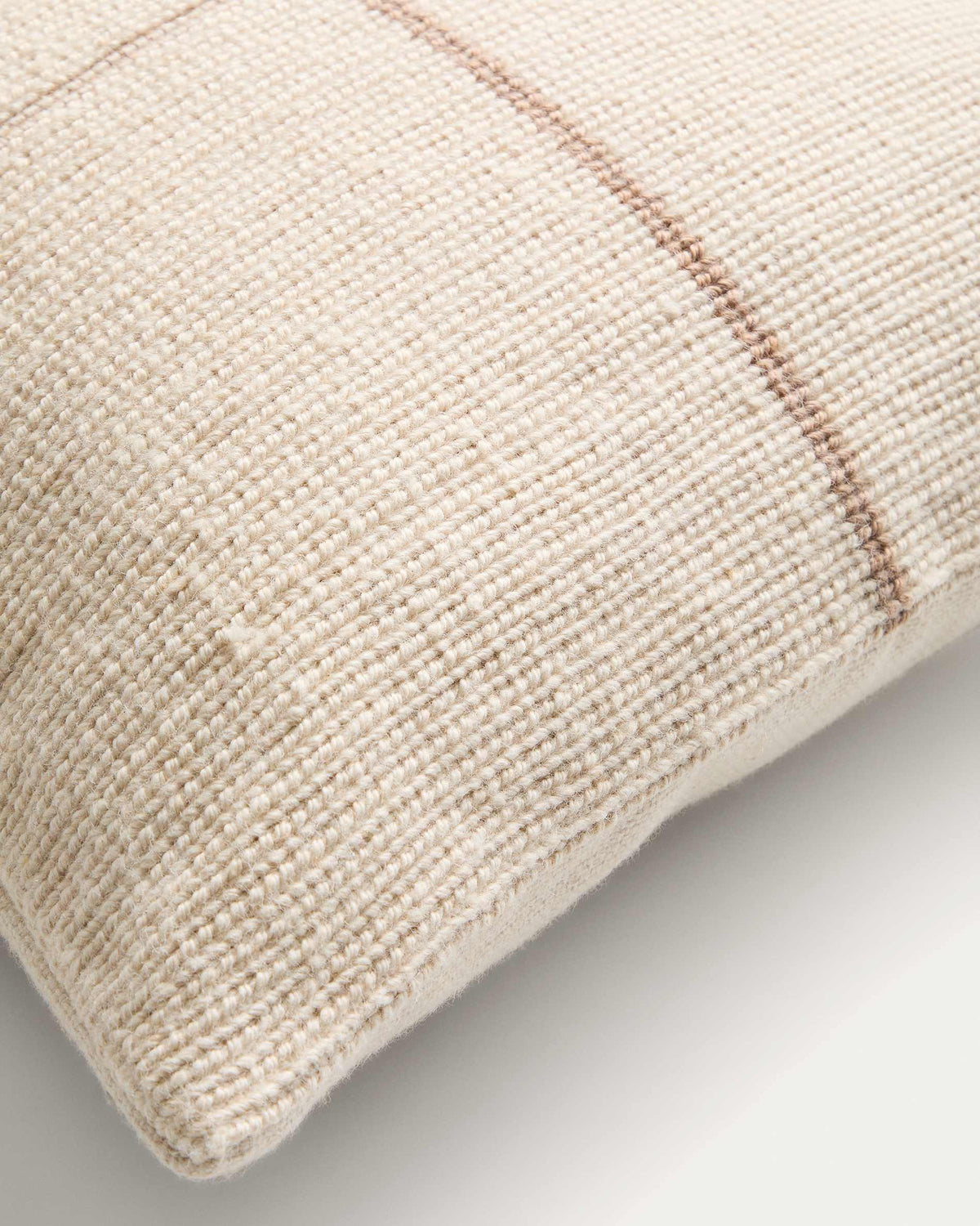 Housse de coussin Japandi 100 % PET jacquard beige 45 x 45 cm - Atima