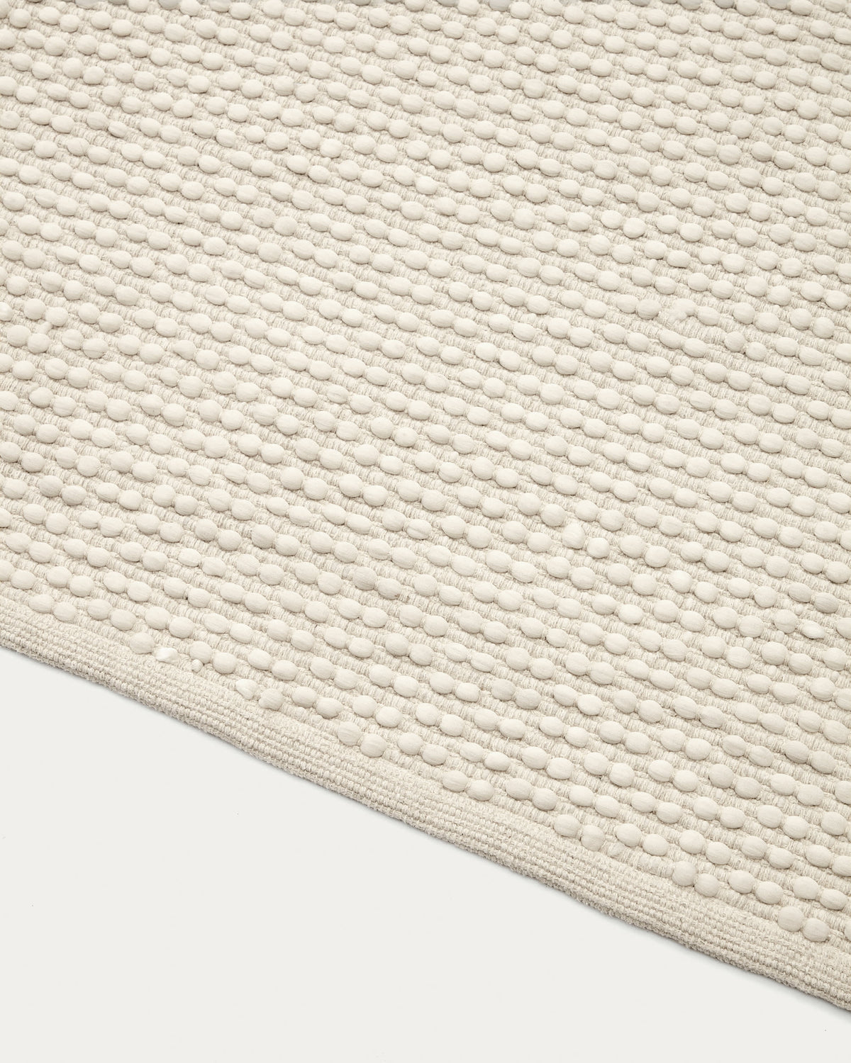 Tapis Japandi en coton et polyester blanc 200 x 300 cm - Mascarell
