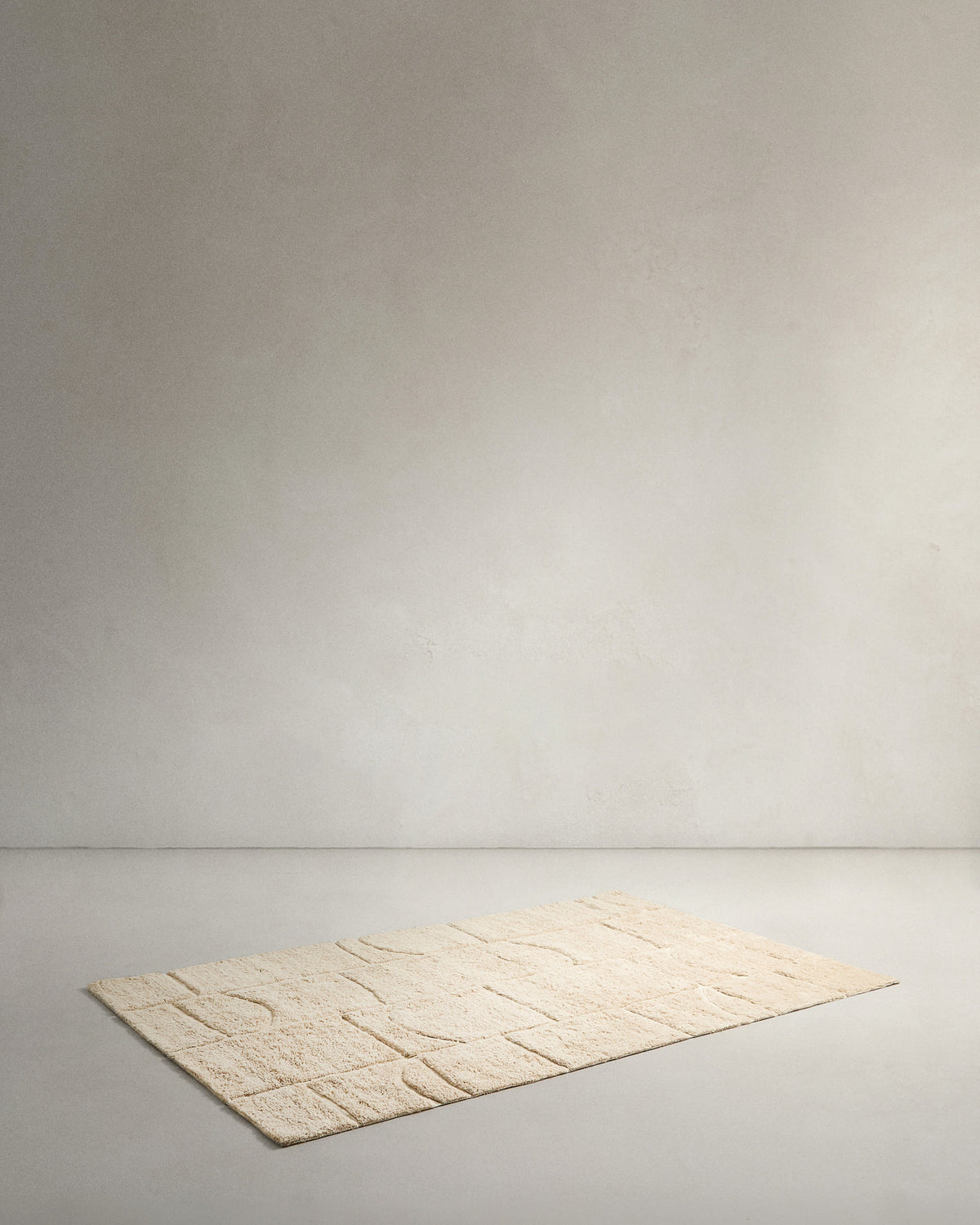 Tapis Japandi jacquard en laine écru 200 x 300 cm - Nak