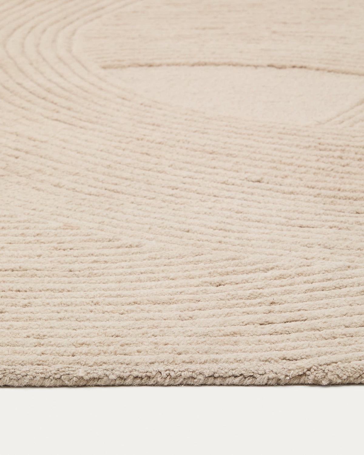 Tapis Japandi en laine beige 200 x 300 cm - Domm