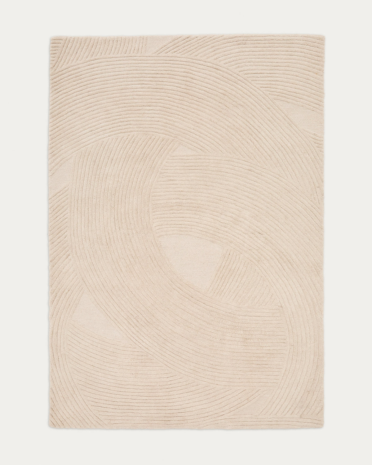 Tapis Japandi en laine beige 200 x 300 cm - Domm