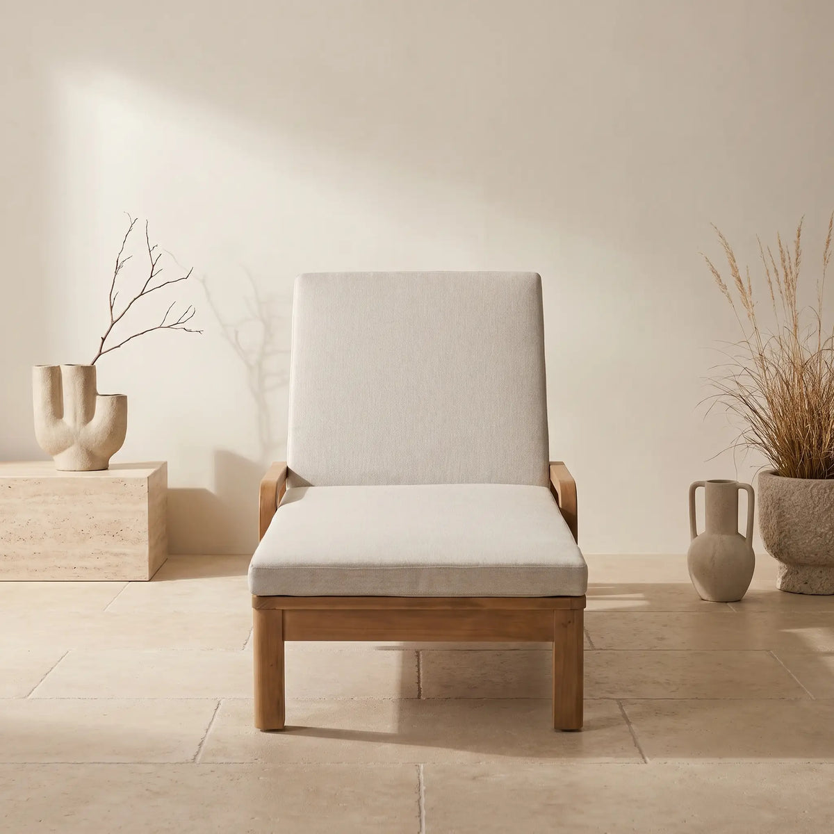Bain de soleil Japandi en bois d'eucalyptus - Sonsaura